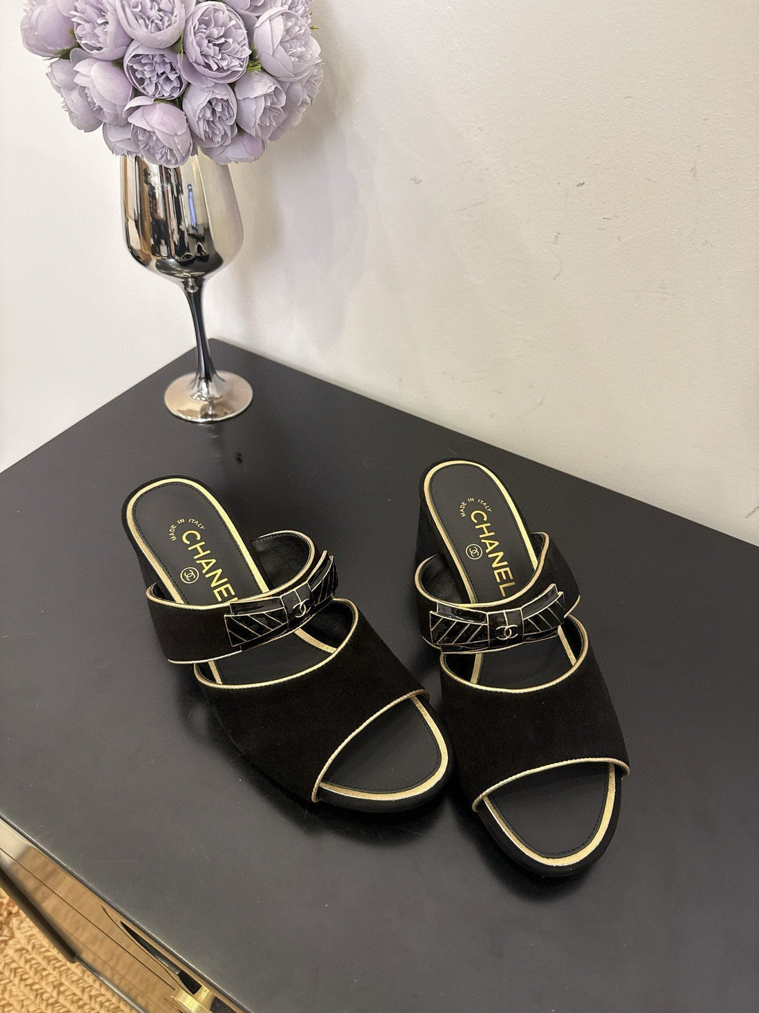 CC 25 Mule Black Calfskin 365809