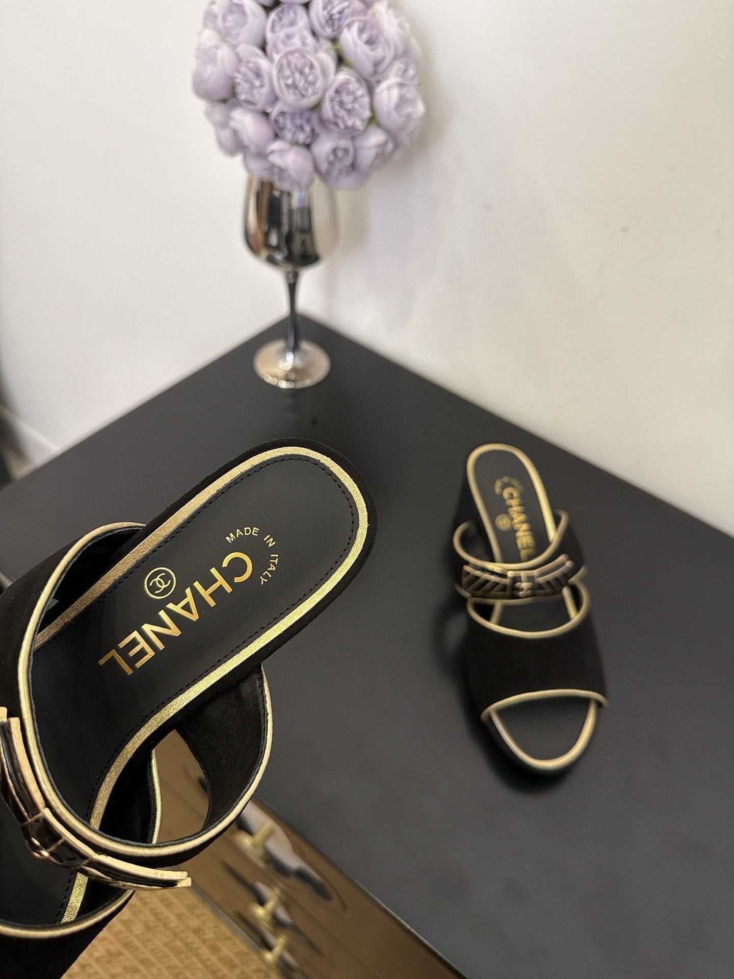 CC 25 Mule Black Calfskin 365809