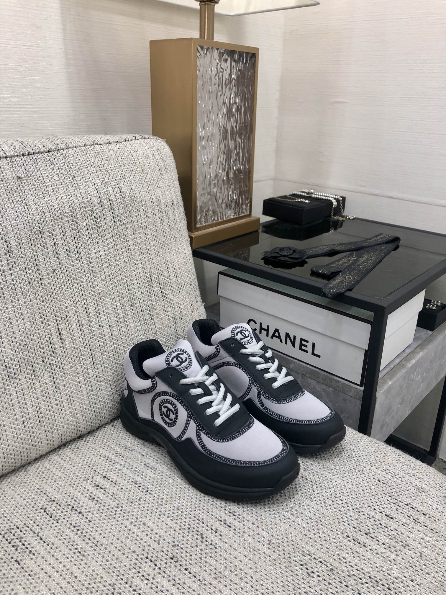 CC Sneaker Grey Black Fabric