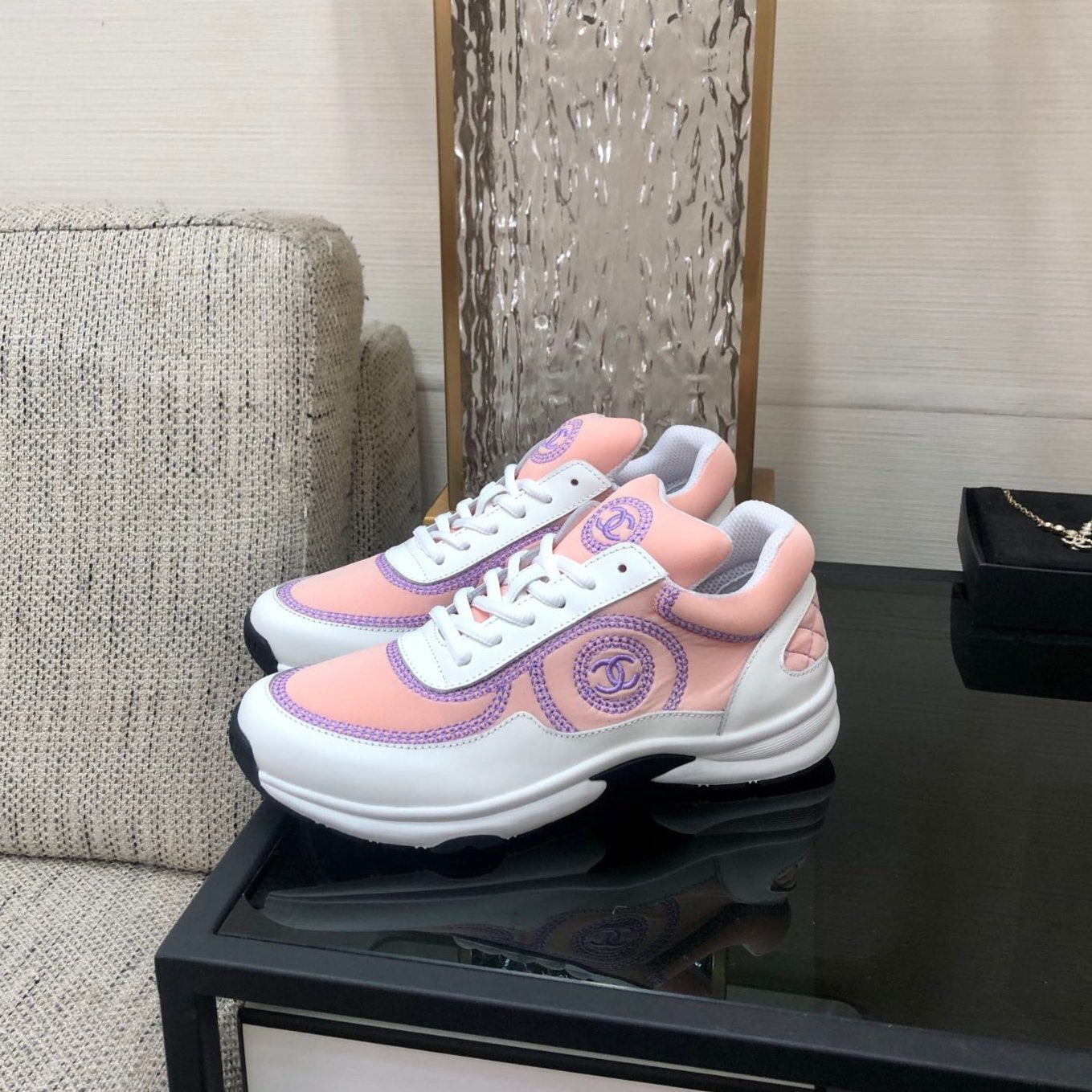 CC Sneaker Pink Mix Purple Fabric