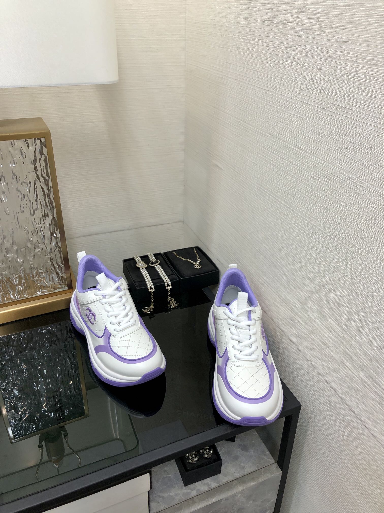 CC Sneaker Purple White Nappa Leather