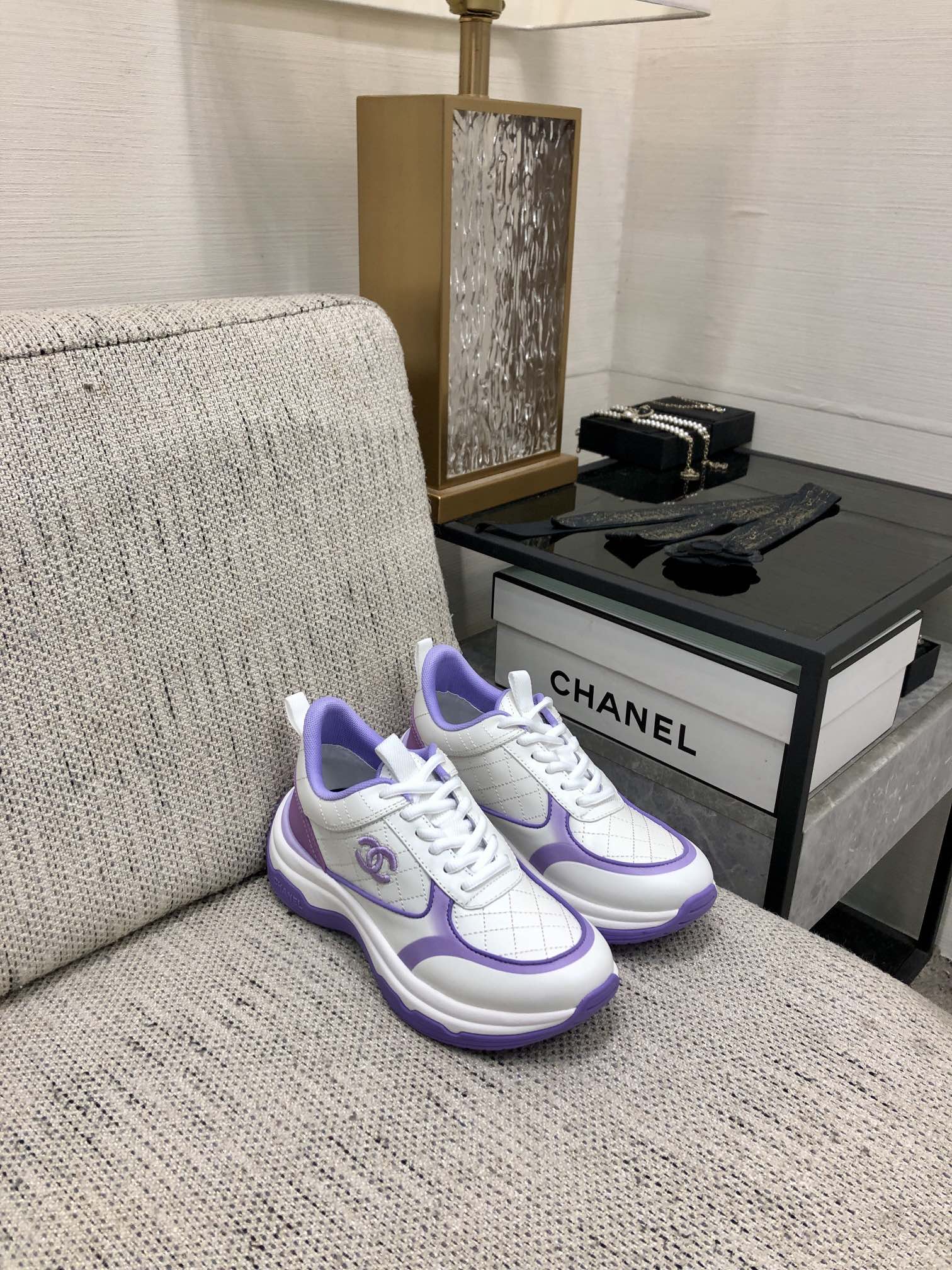 CC Sneaker Purple White Nappa Leather