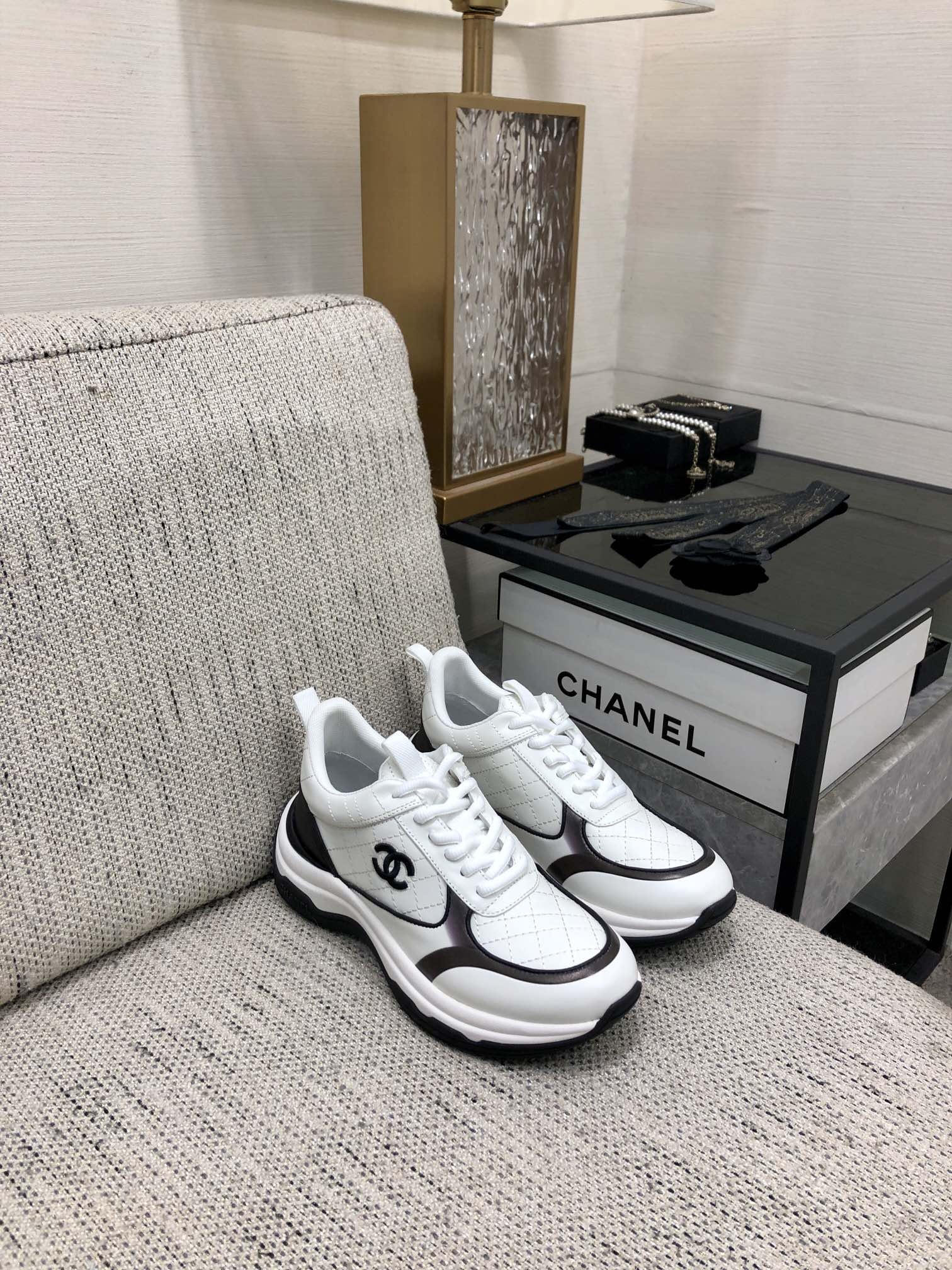 CC Sneaker Black White Nappa Leather