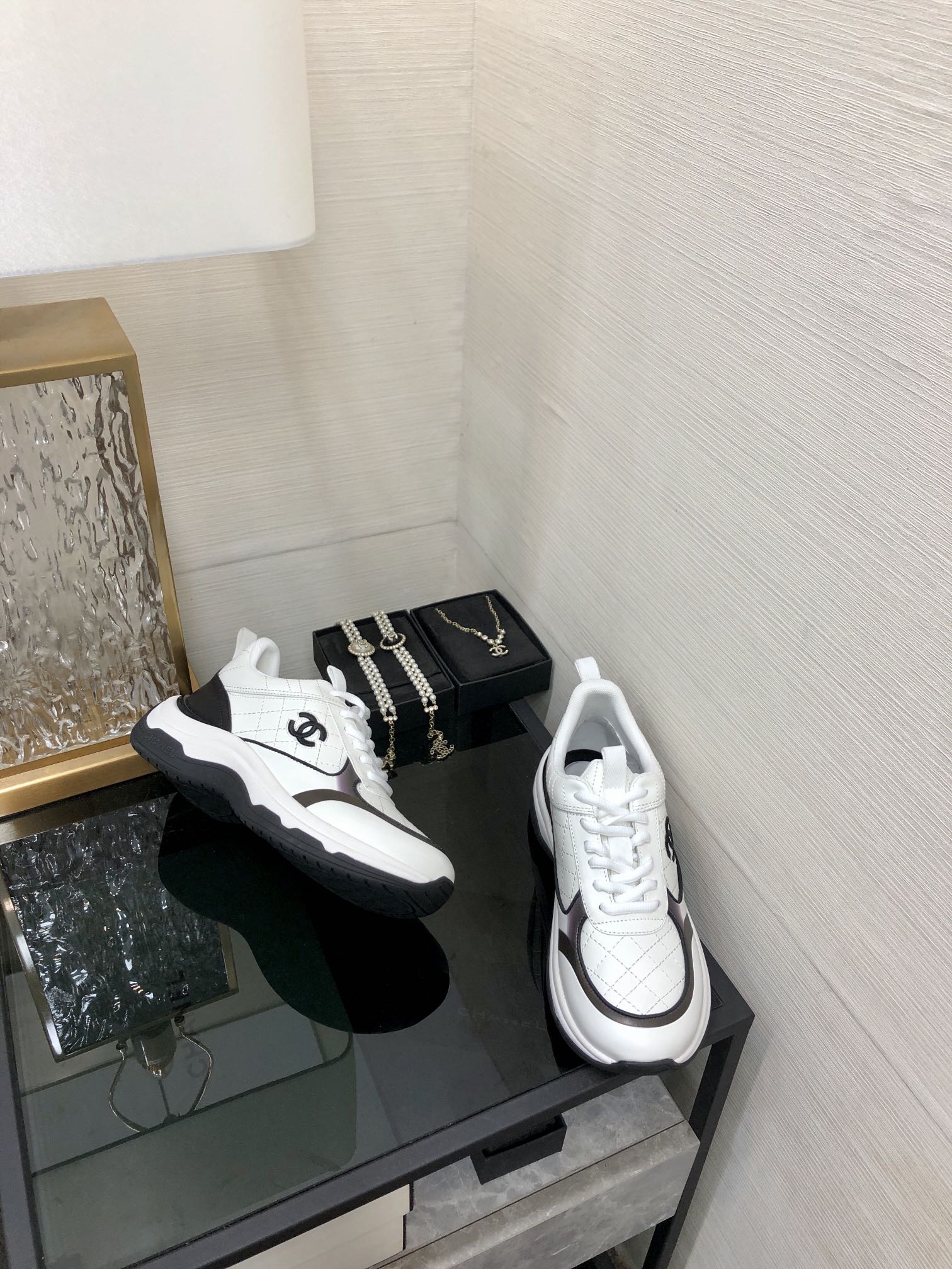 CC Sneaker Black White Nappa Leather