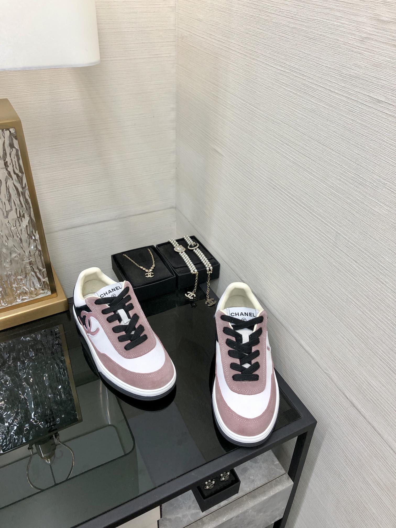 CC Sneaker In Black Mix Pink Suede