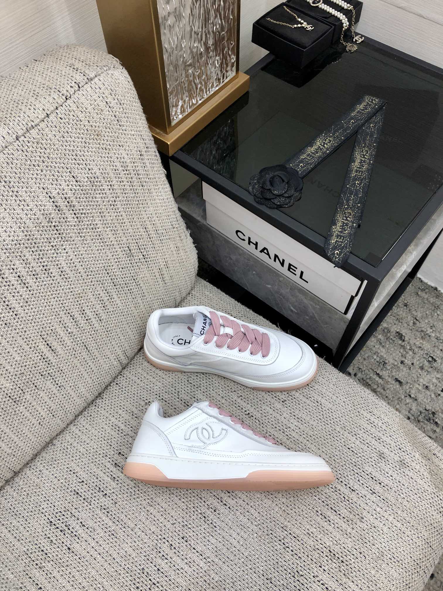 CC Sneaker White Mix Pink Cowhide