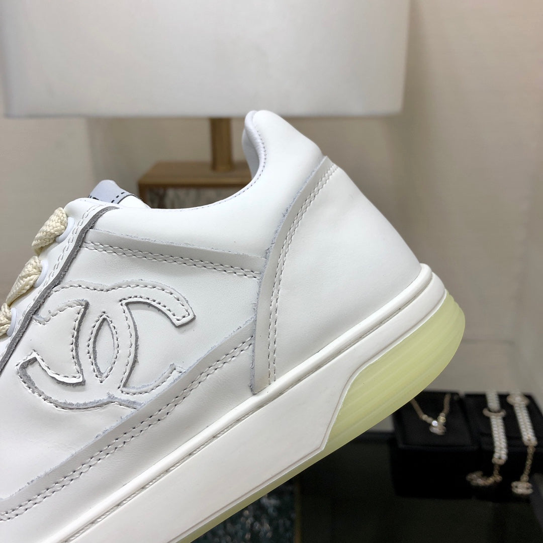 CC Sneaker White Mix Light Yellow Cowhide