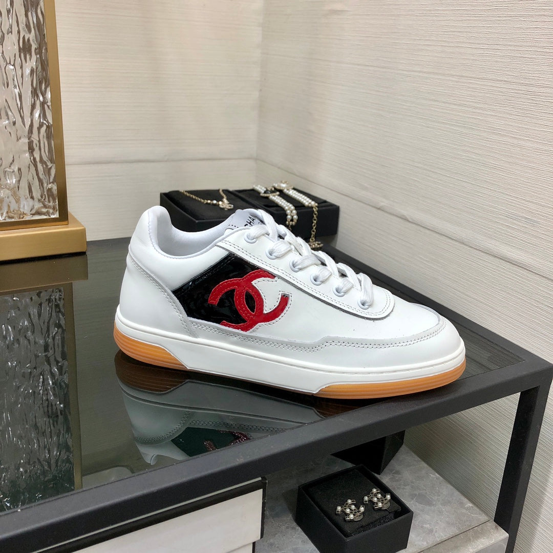 CC Sneaker Black Mix Red White Cowhide