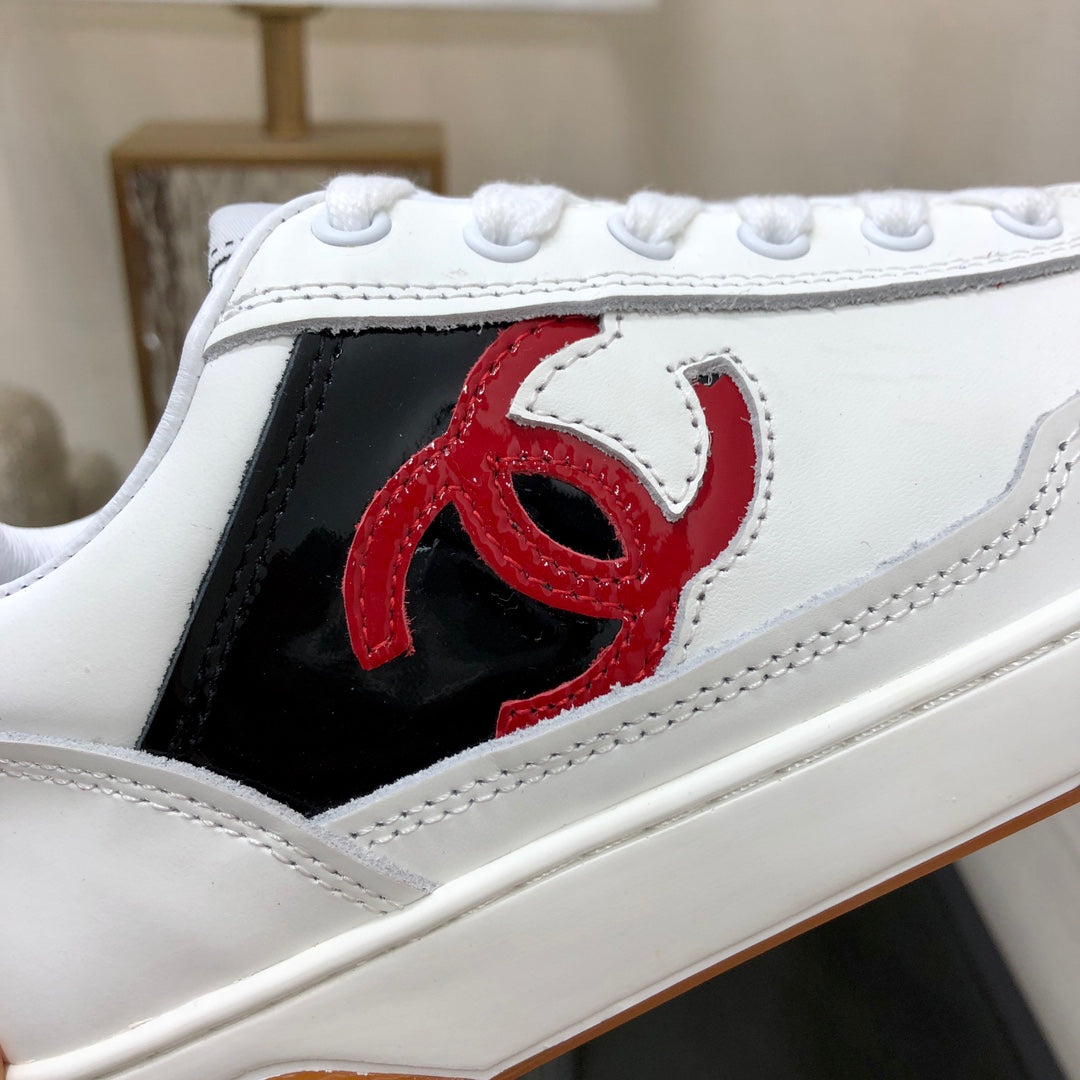 CC Sneaker Black Mix Red White Cowhide