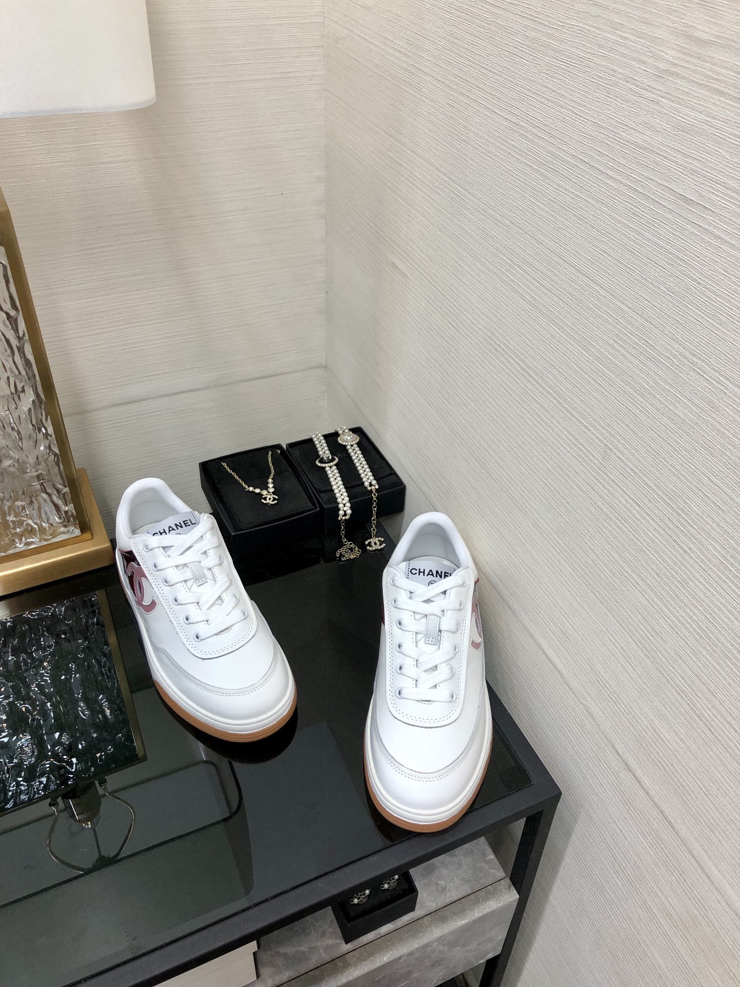 CC Sneaker Dark Red Mix Pink White Cowhide