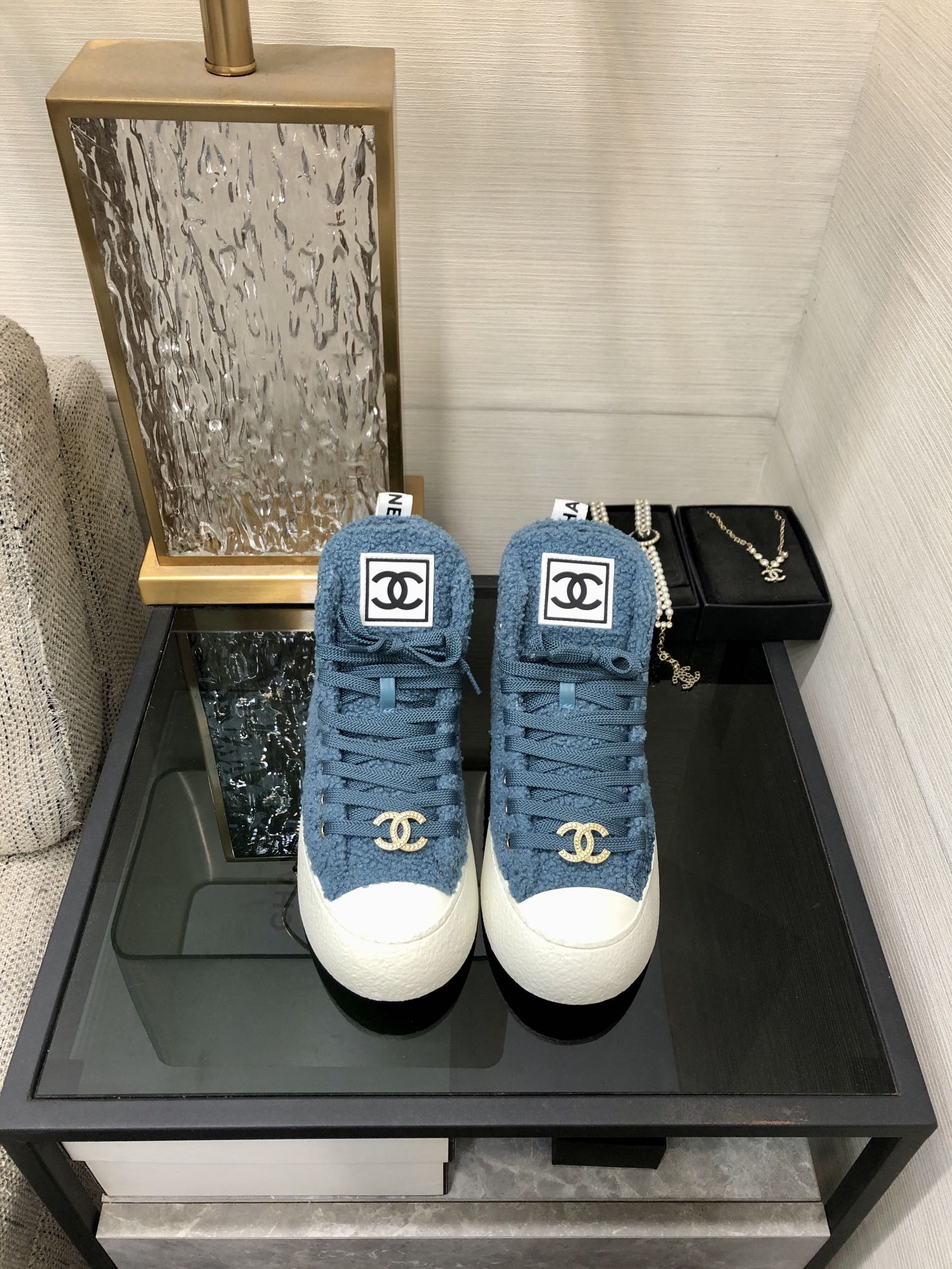 CC High Top Sneaker Cerulean Wool