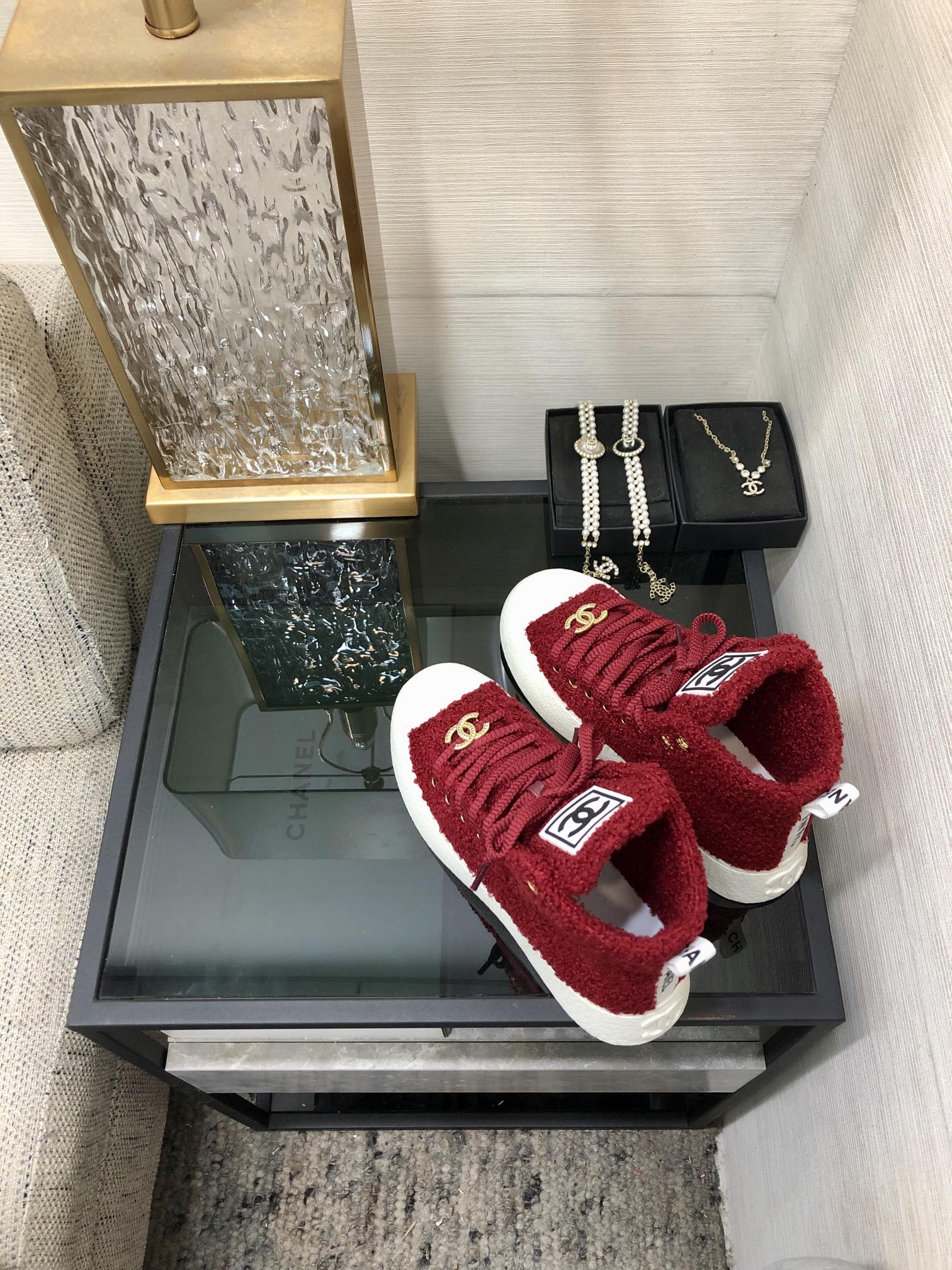 CC High Top Sneaker Red Wool