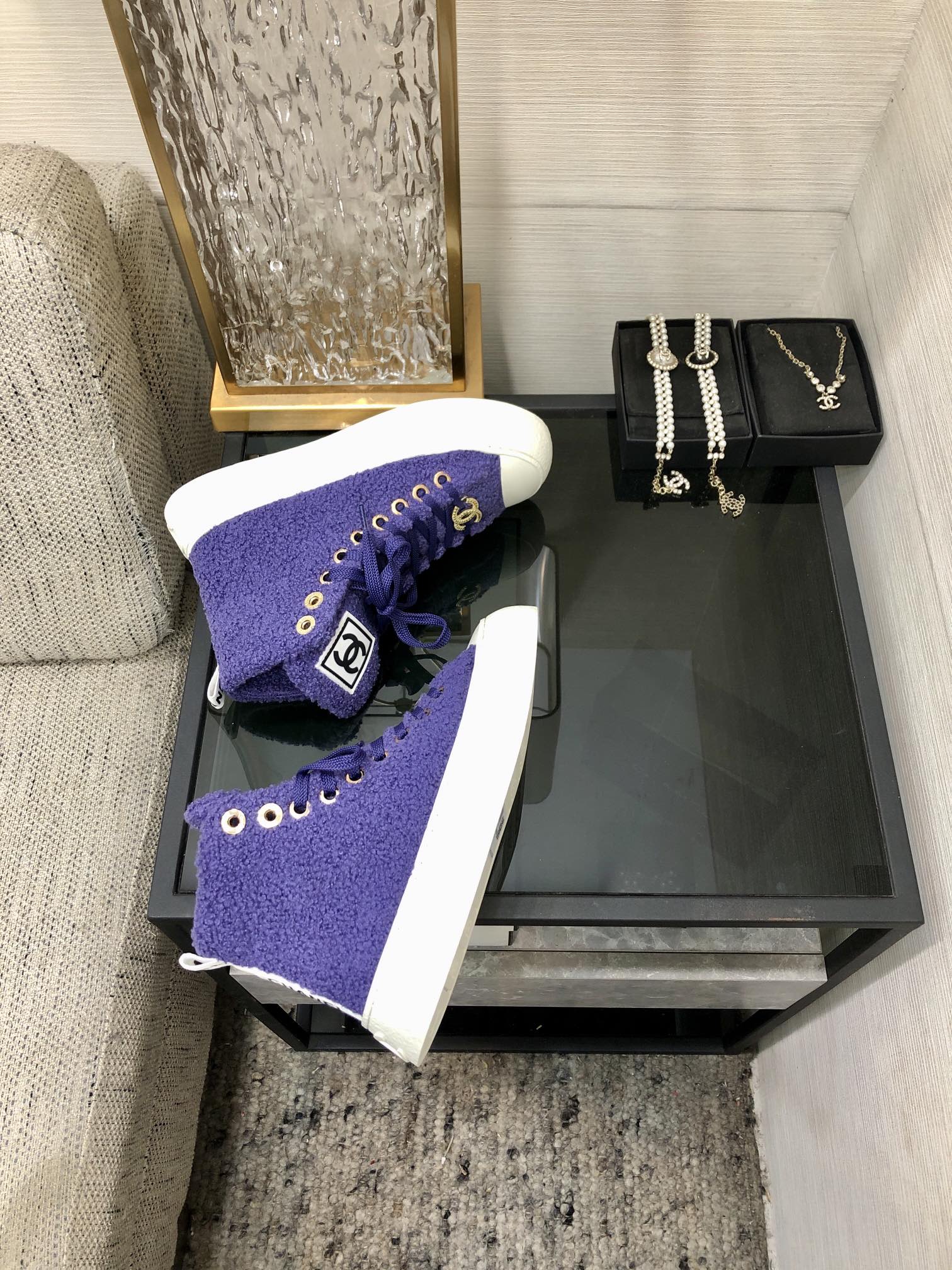 CC High Top Sneaker Purple Wool