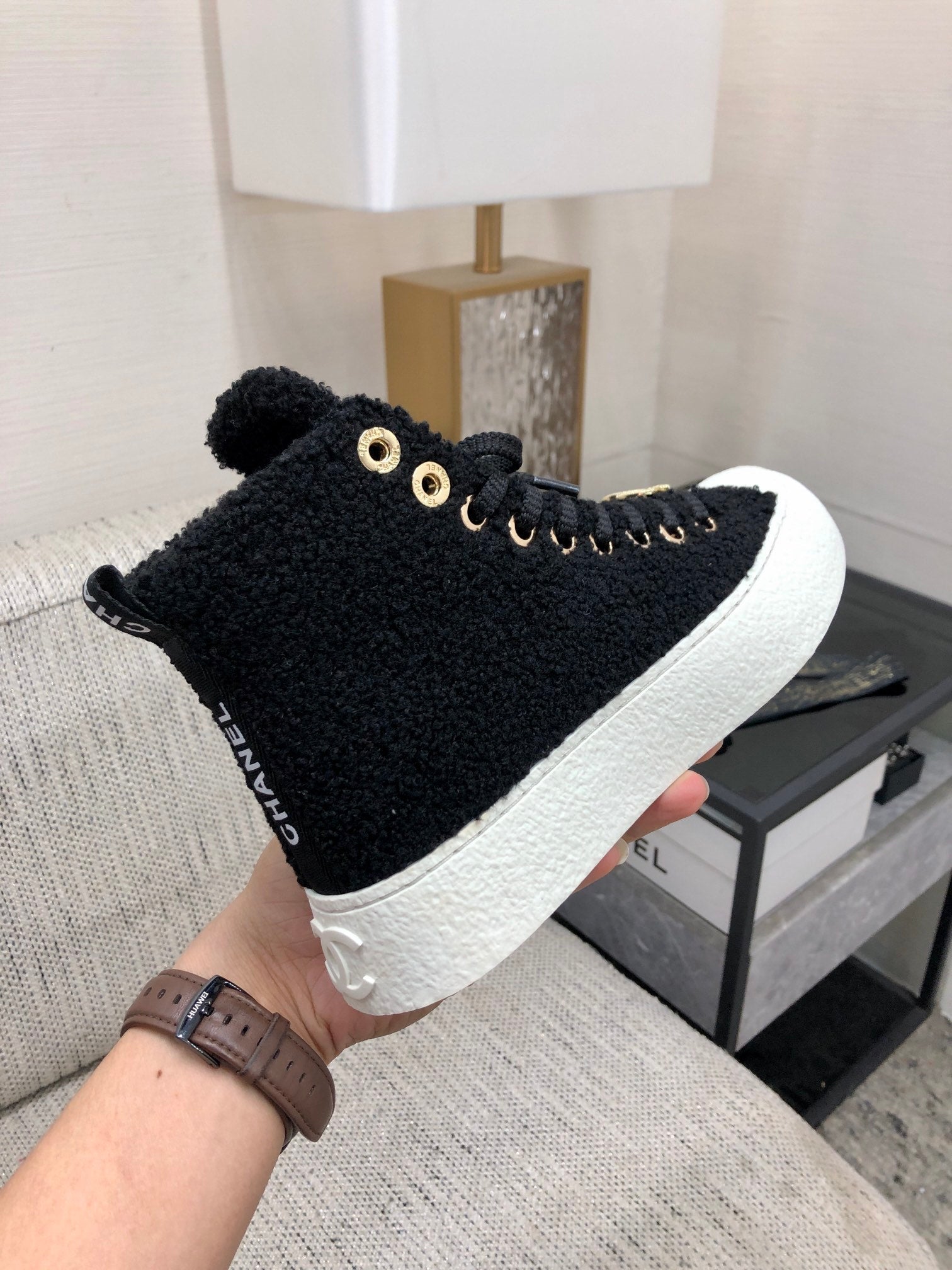 CC High Top Sneaker Black Wool