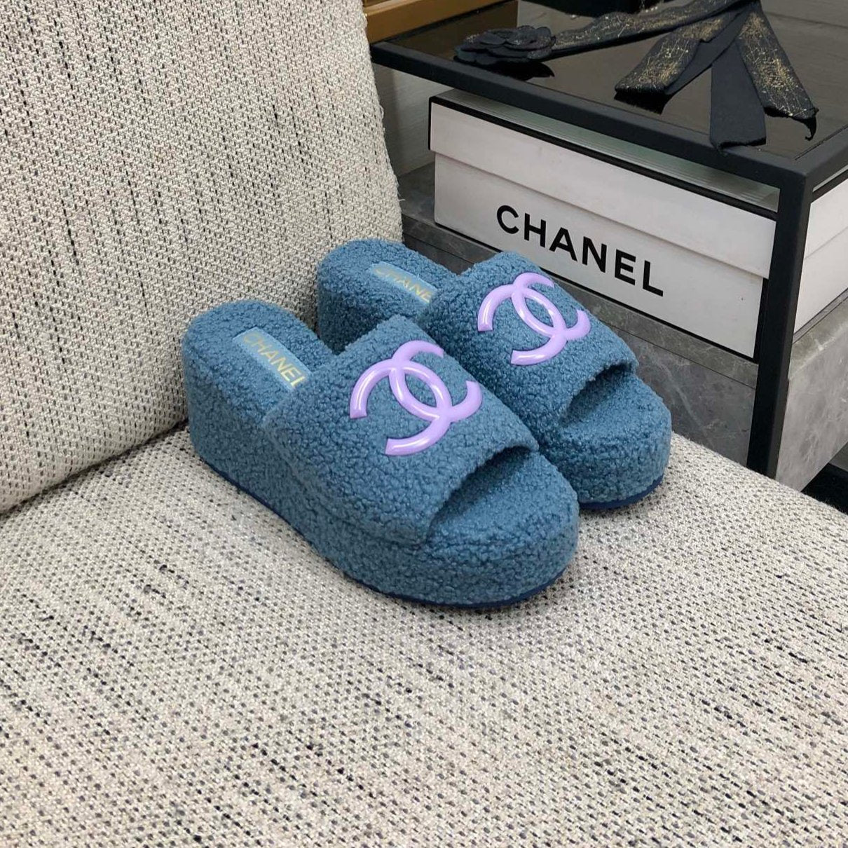 CC Wedge Sandal Cerulean Wool