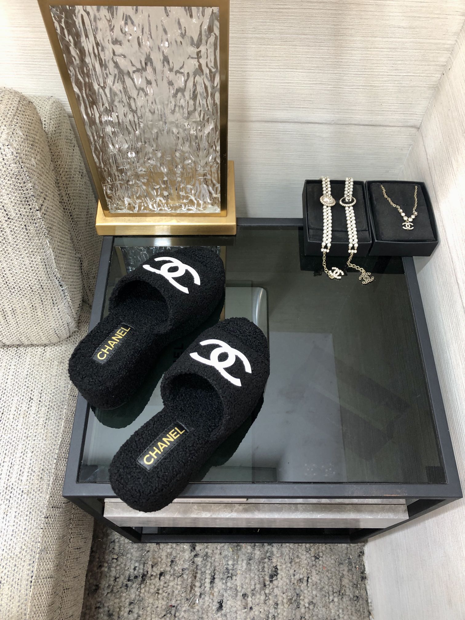 CC Wedge Sandal Black Wool