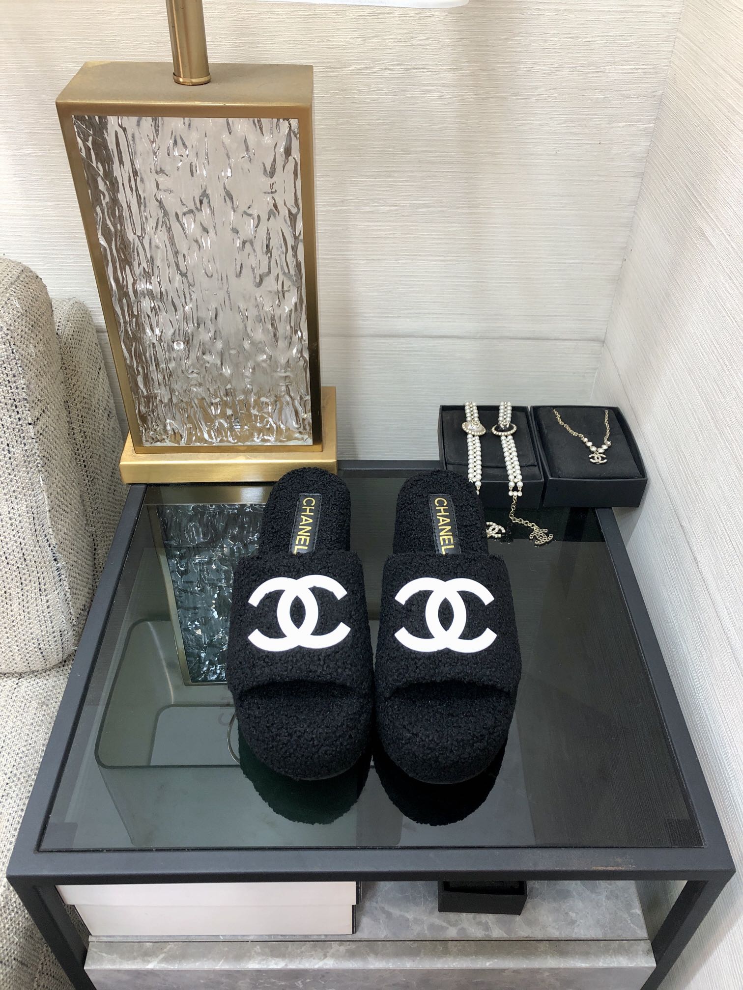 CC Wedge Sandal Black Wool