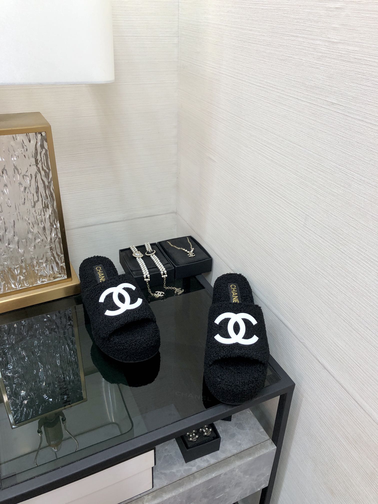 CC Wedge Sandal Black Wool