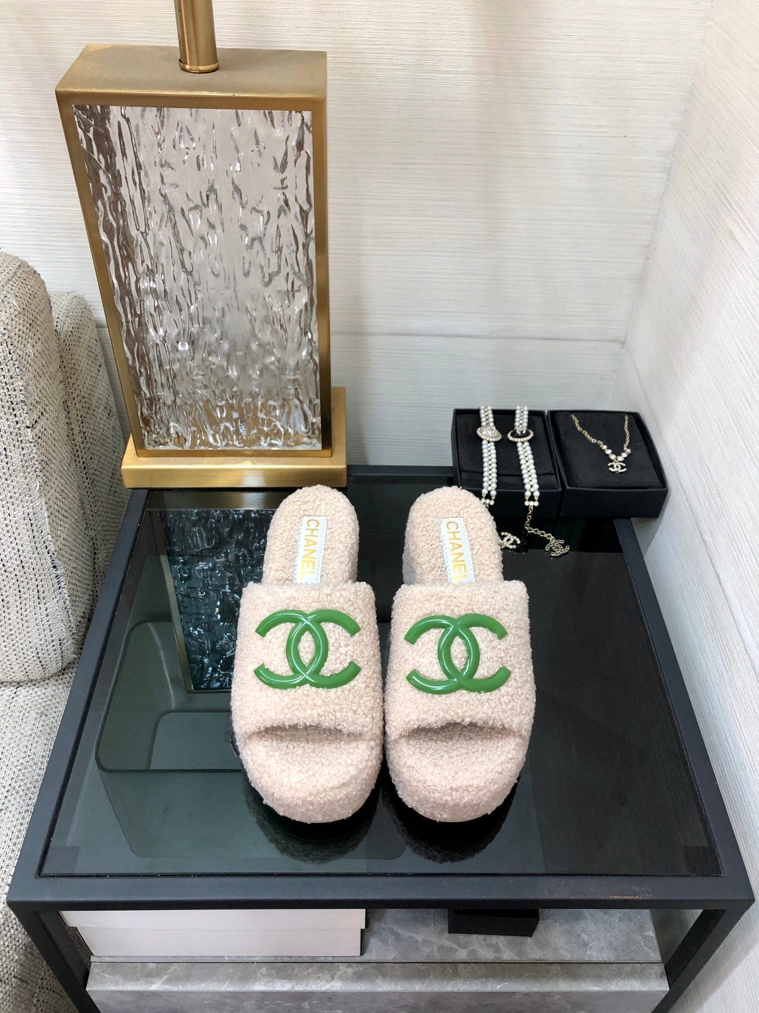 CC Wedge Sandal Beige Wool