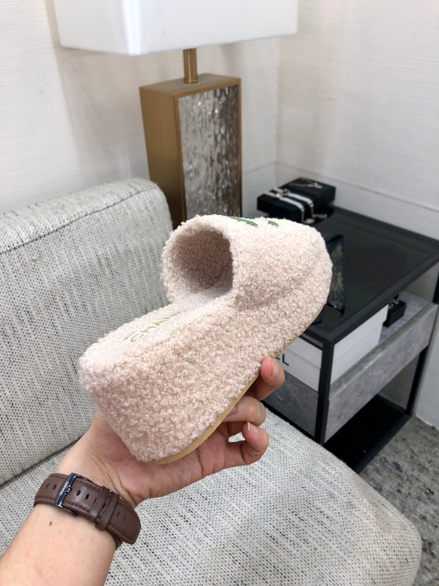 CC Wedge Sandal Beige Wool