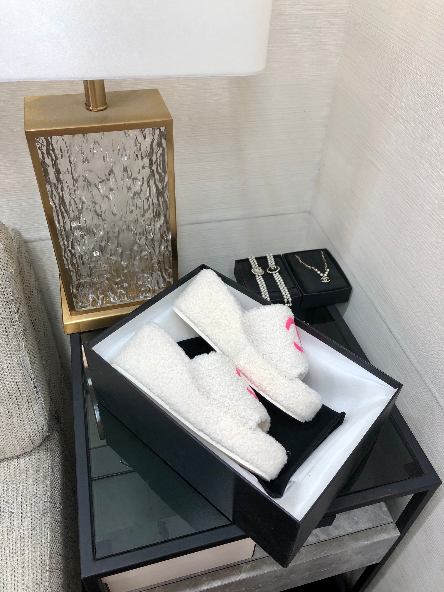 CC Wedge Sandal White Wool