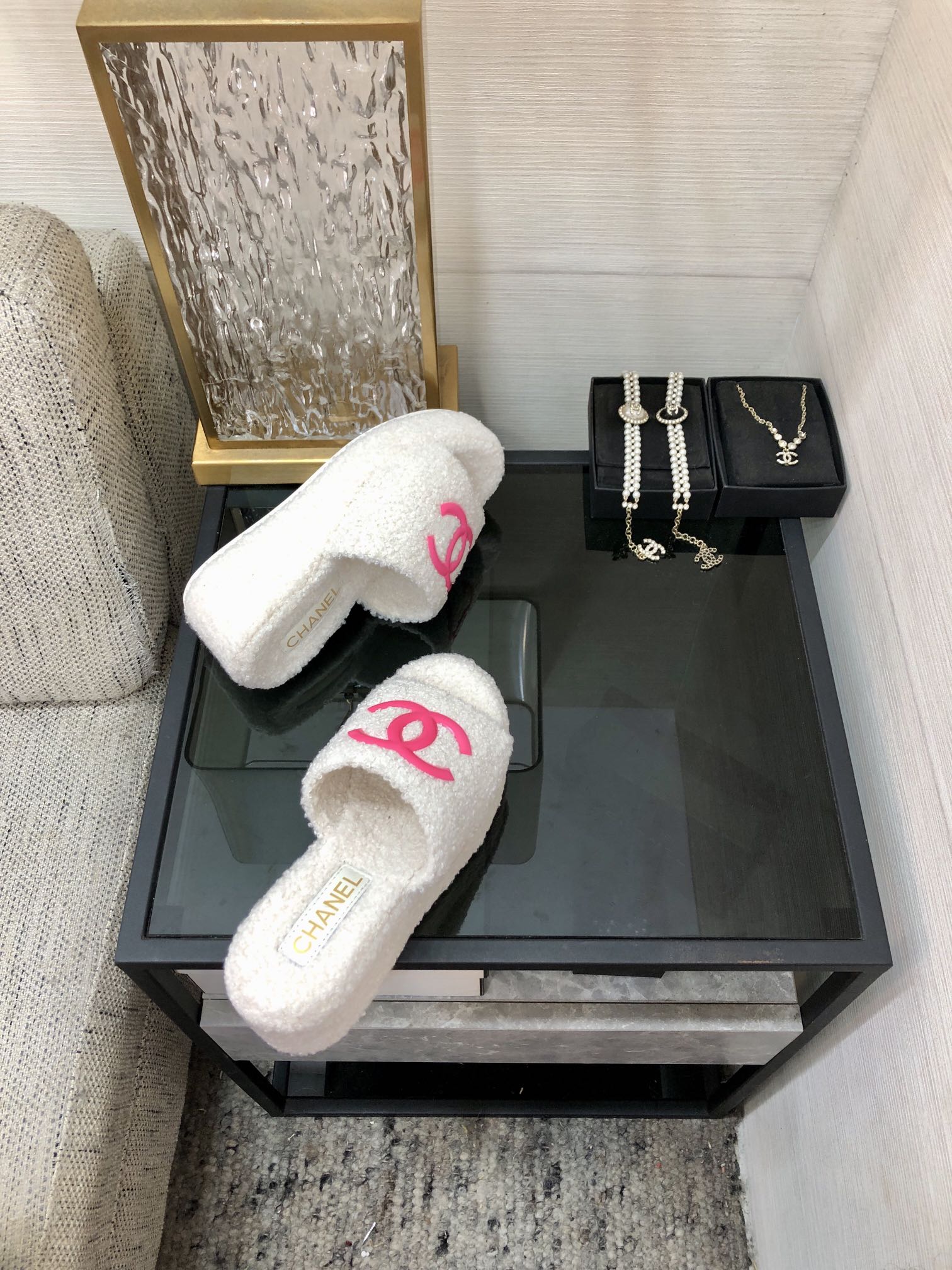 CC Wedge Sandal White Wool