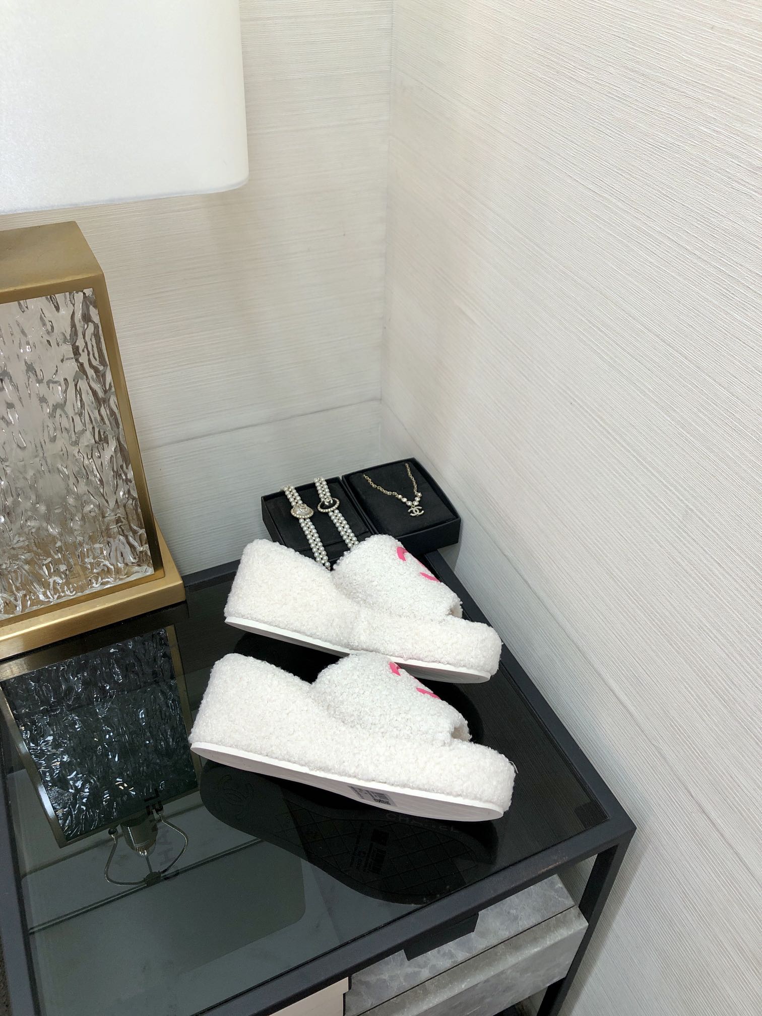 CC Wedge Sandal White Wool