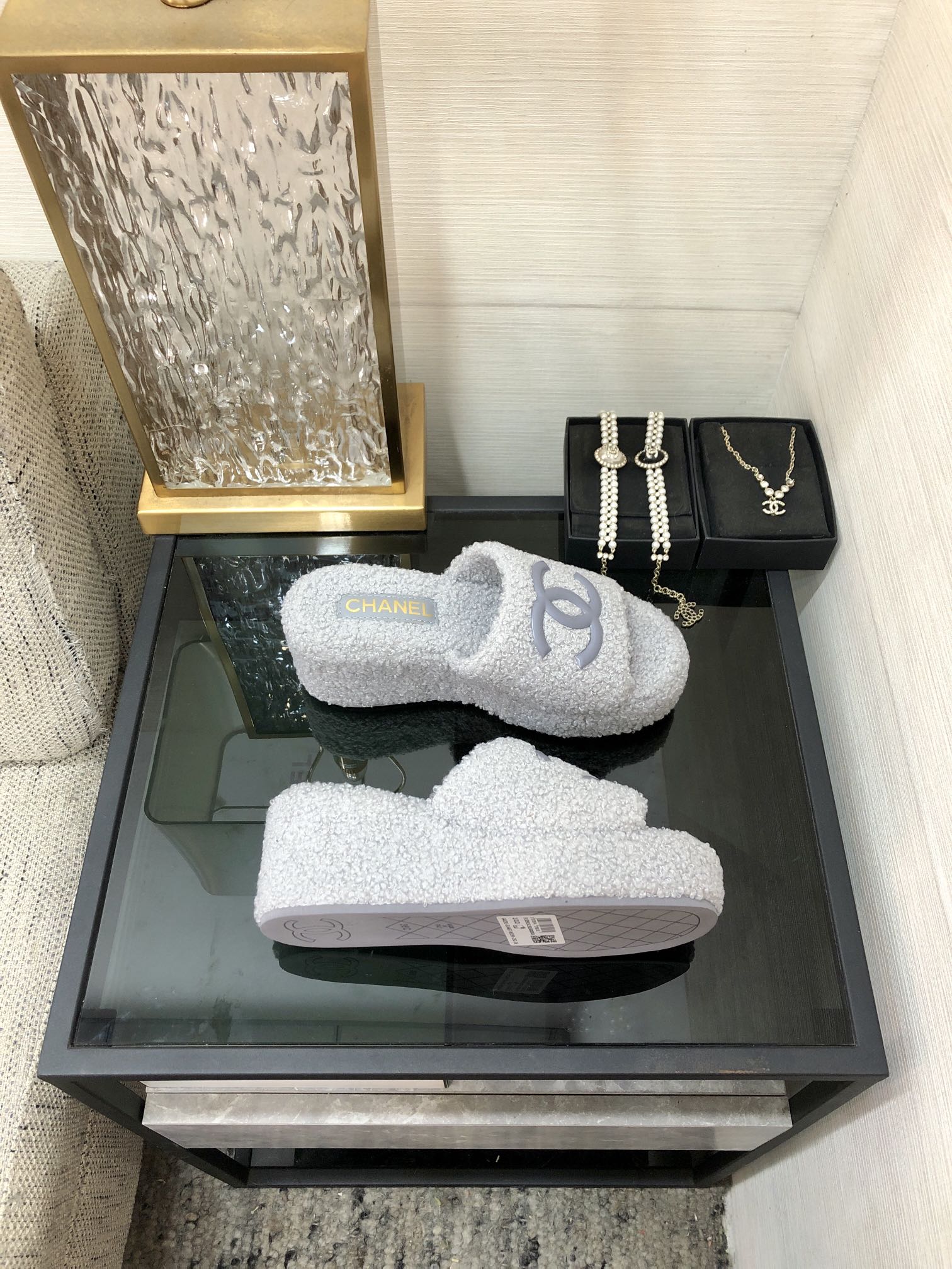 CC wedge Sandal Grey Wool