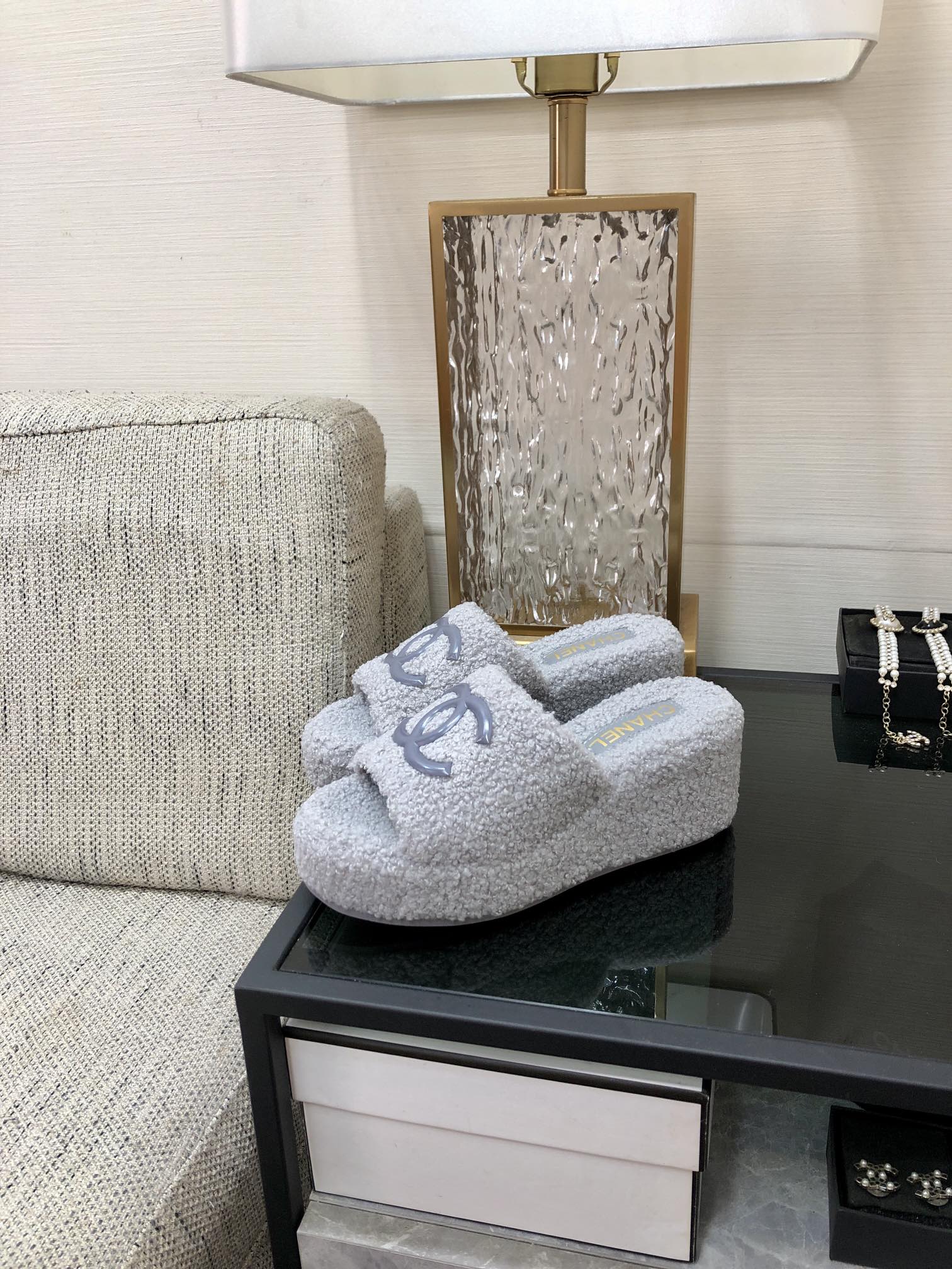 CC wedge Sandal Grey Wool