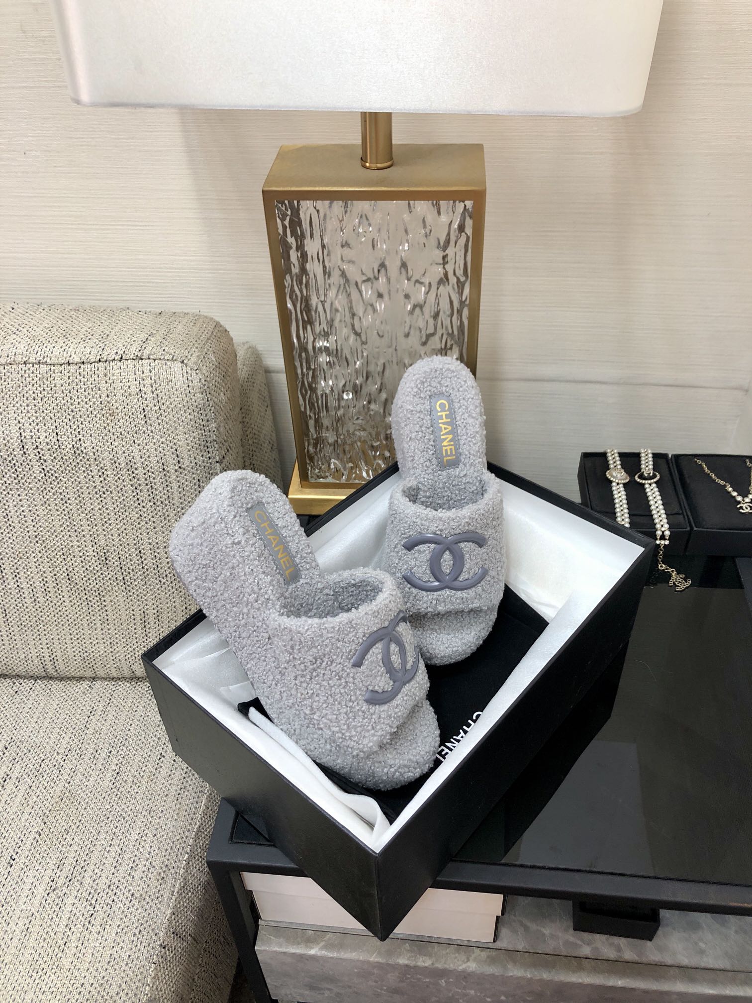 CC wedge Sandal Grey Wool