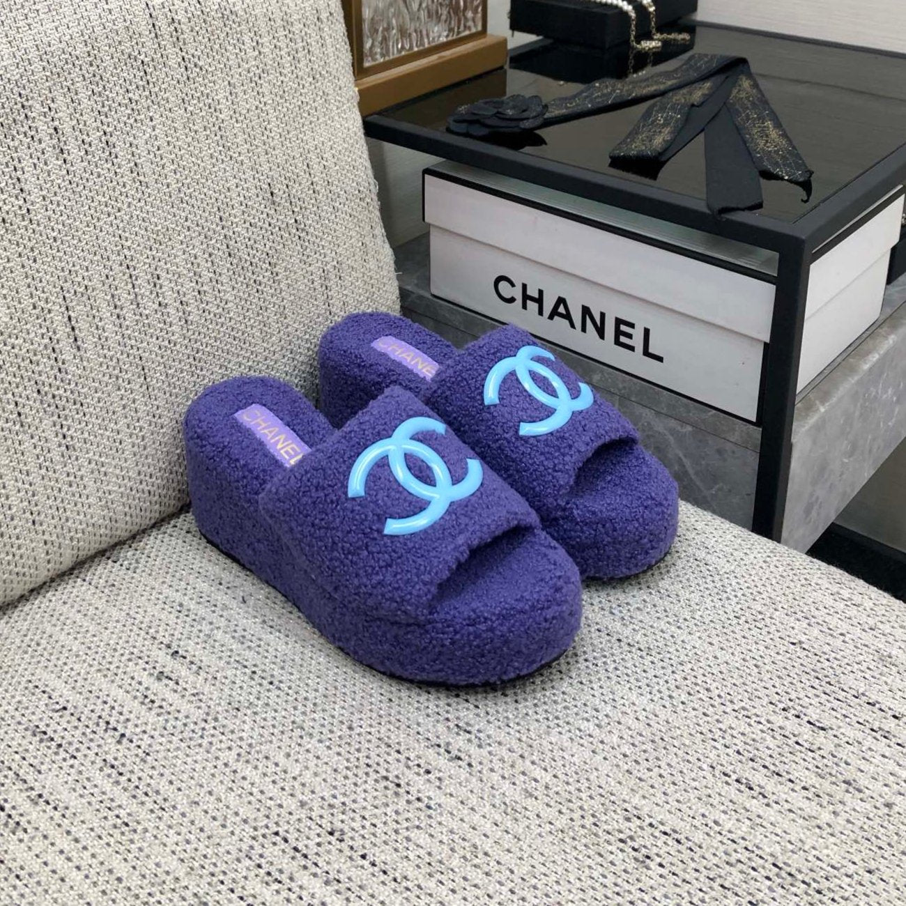 CC Wedge Sandal Purple Wool