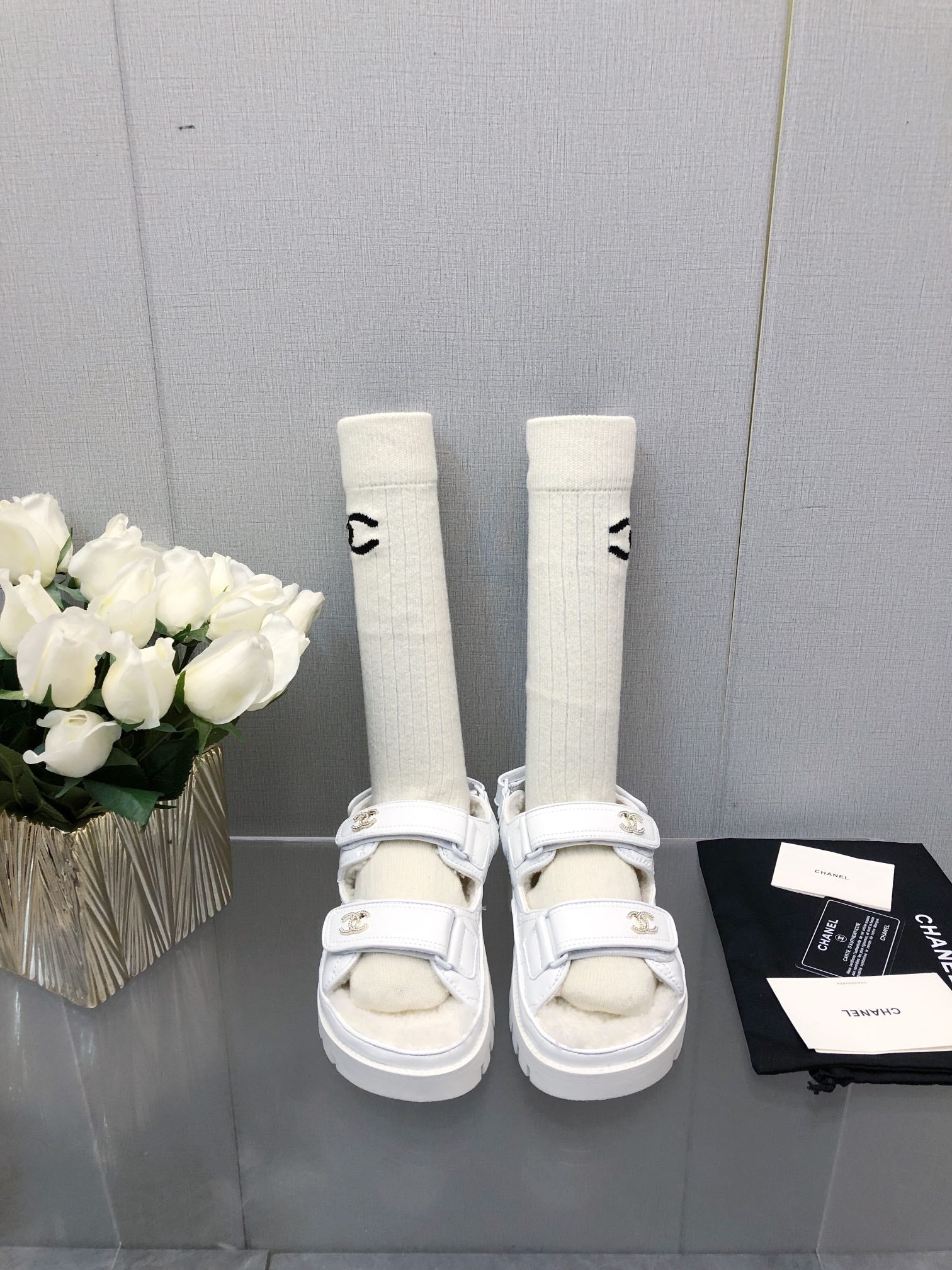 DAD SANDAL WHITE LAMBSKIN