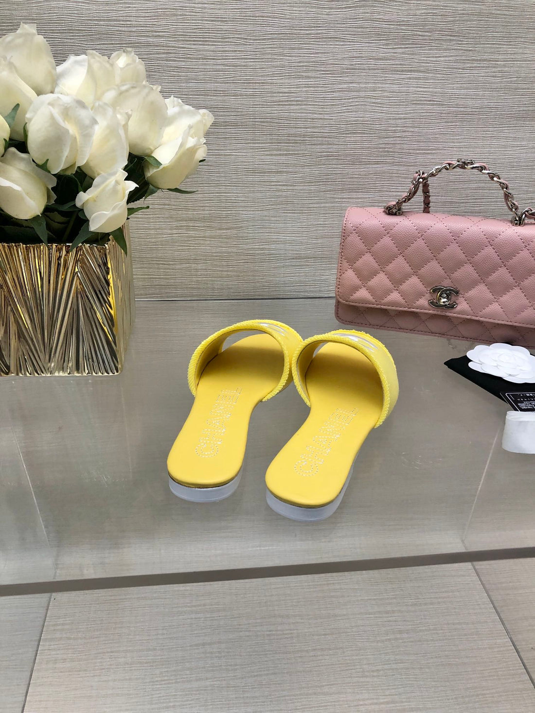 CC 25C Slippers Yellow Fabric Material 212965