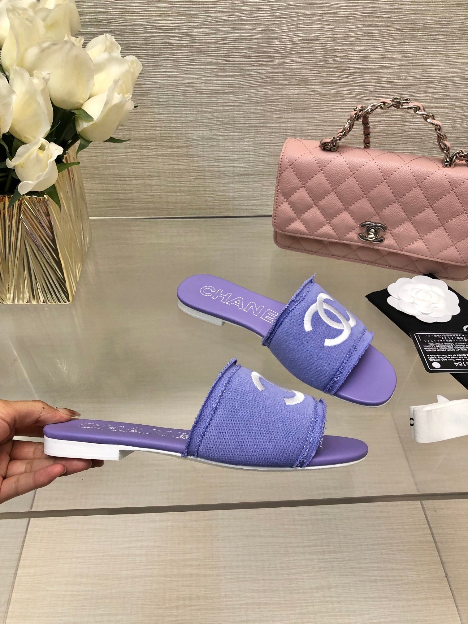 CC 25C Slippers Purple Fabric Material 212966