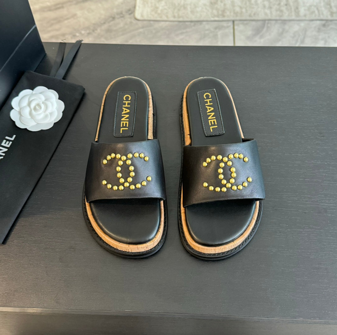 CC 25C Slippers Black Sheepskin 213106