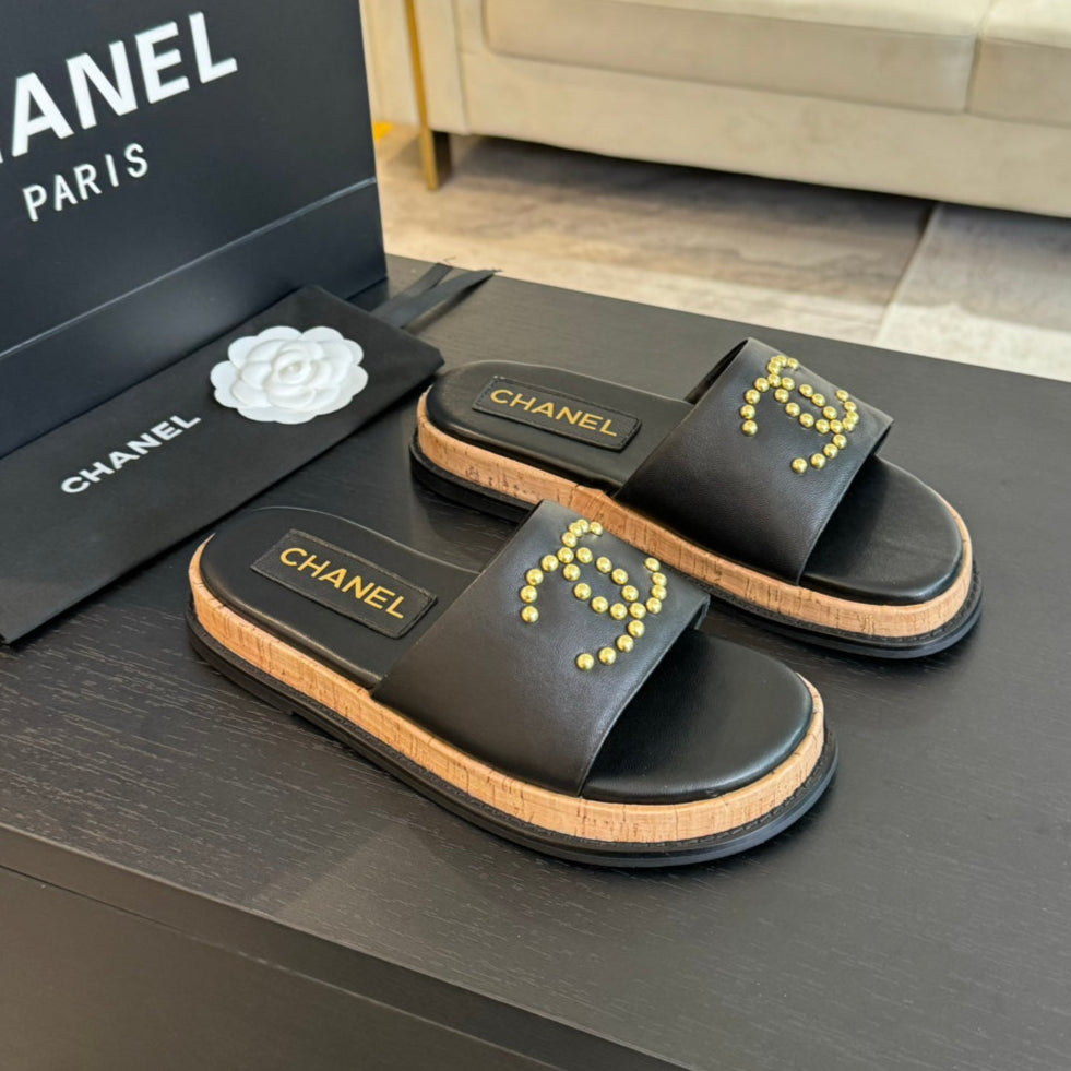 CC 25C Slippers Black Sheepskin 213106