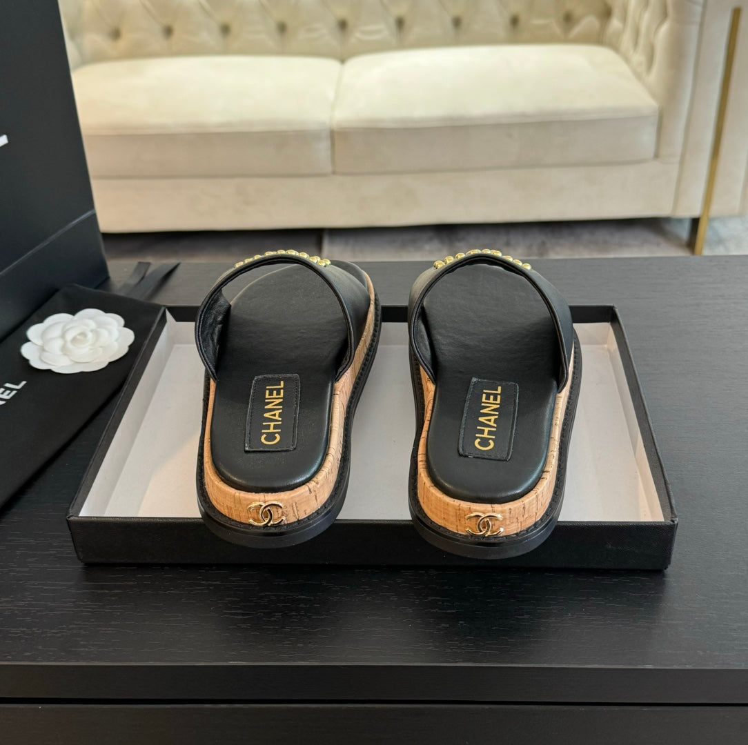 CC 25C Slippers Black Sheepskin 213106