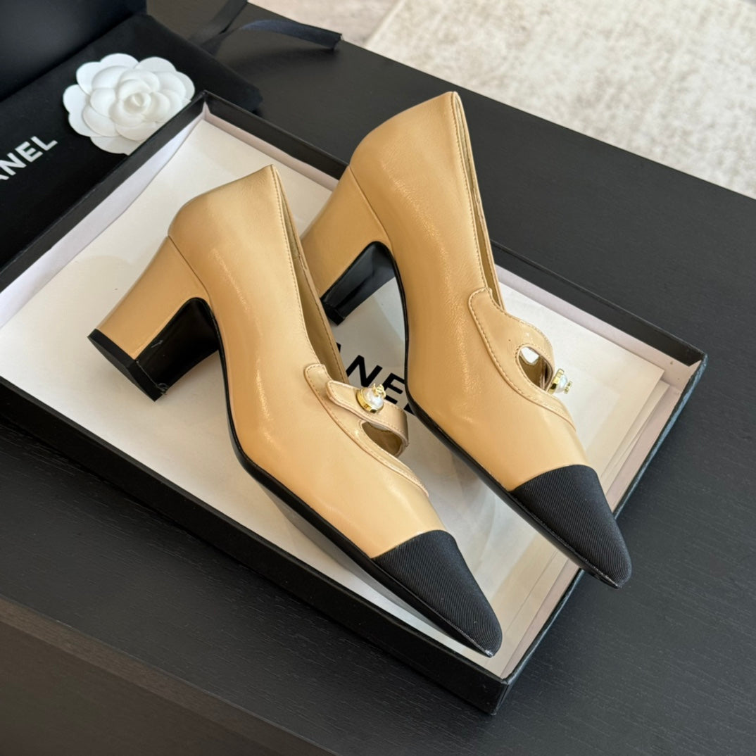 Double C WOMEN'S SHOES SPIRIT TOE Tan Brown Lambskin