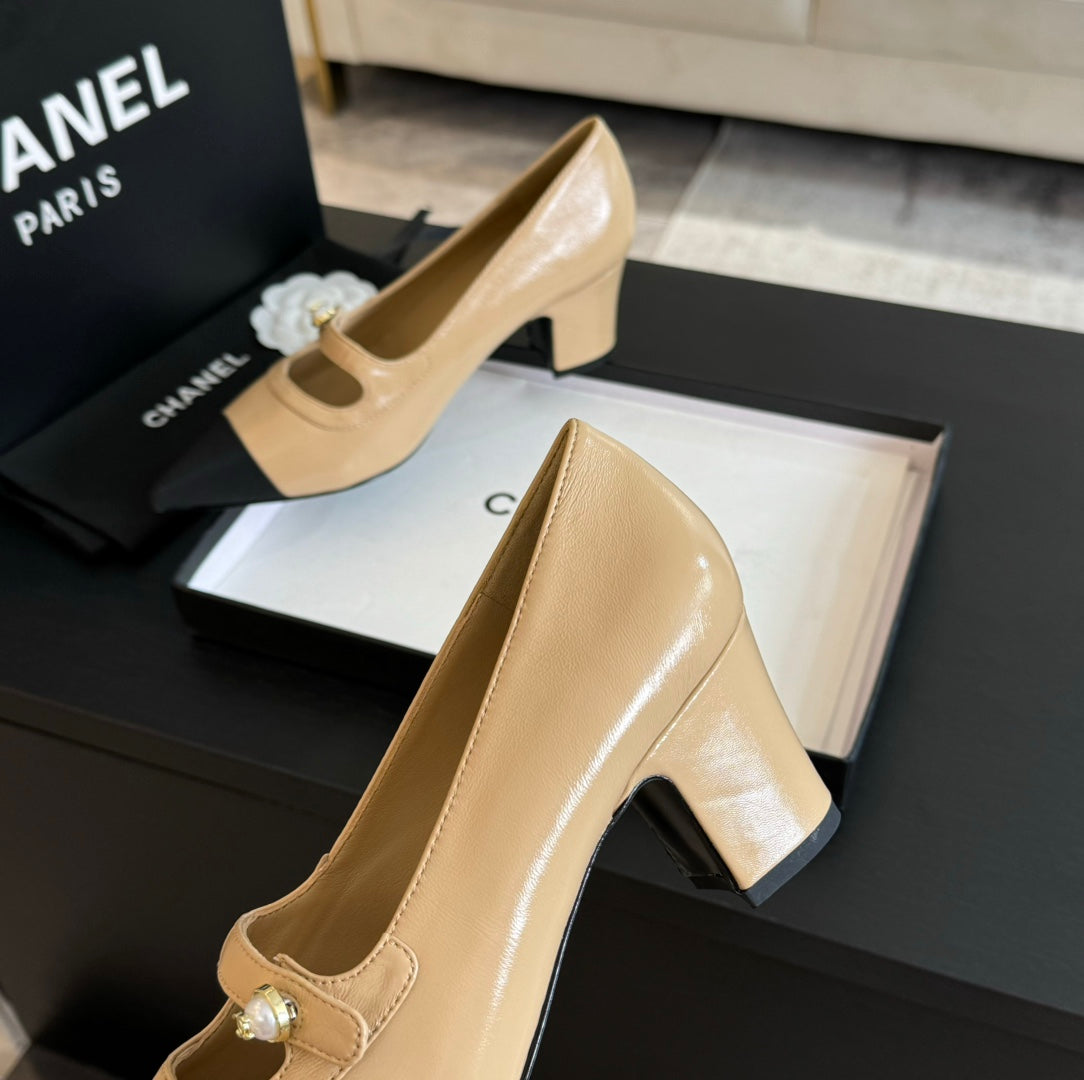 Double C WOMEN'S SHOES SPIRIT TOE Tan Brown Lambskin