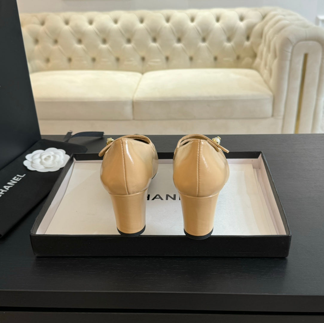 Double C WOMEN'S SHOES SPIRIT TOE Tan Brown Lambskin