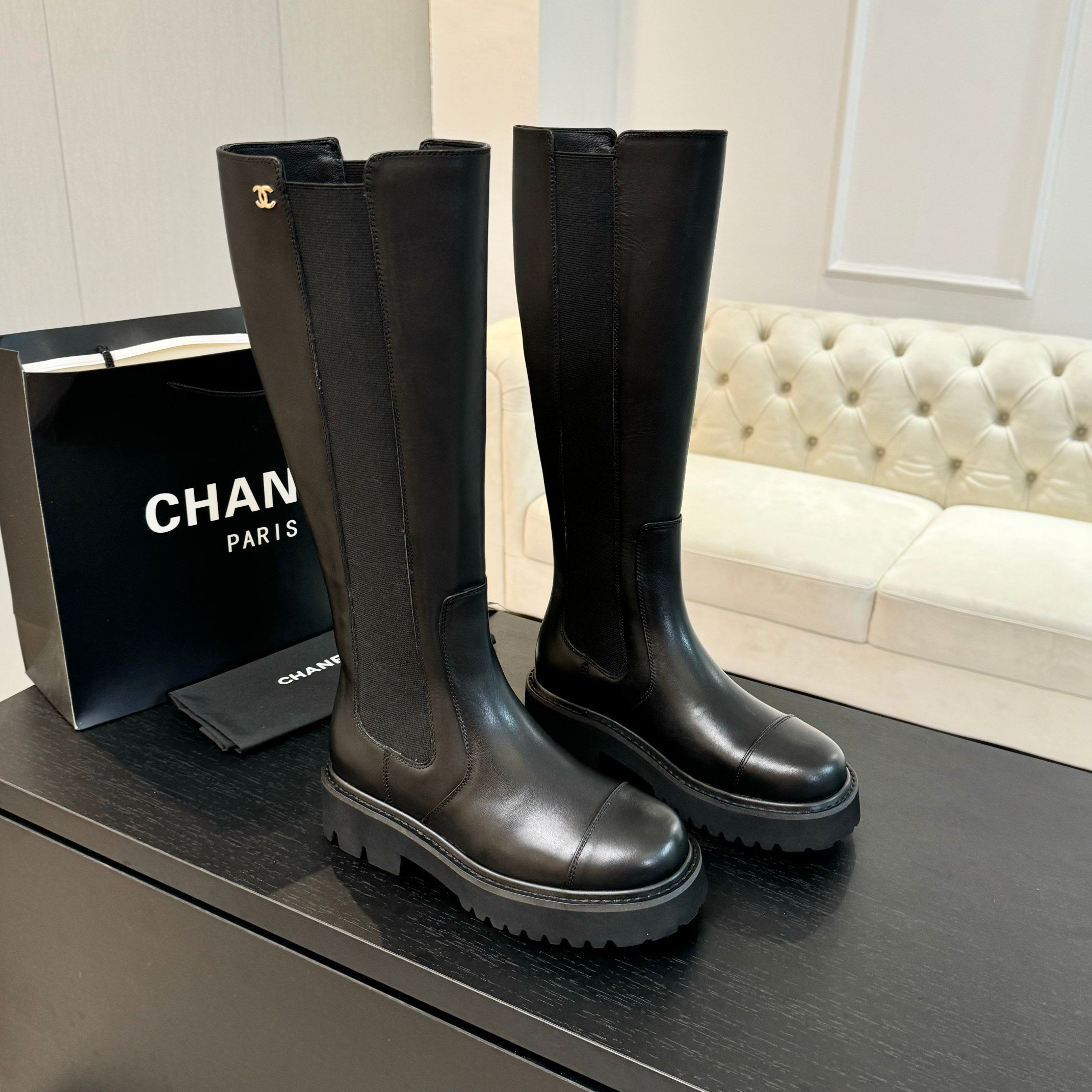 CC Chelsea High Boots Black Cowhide