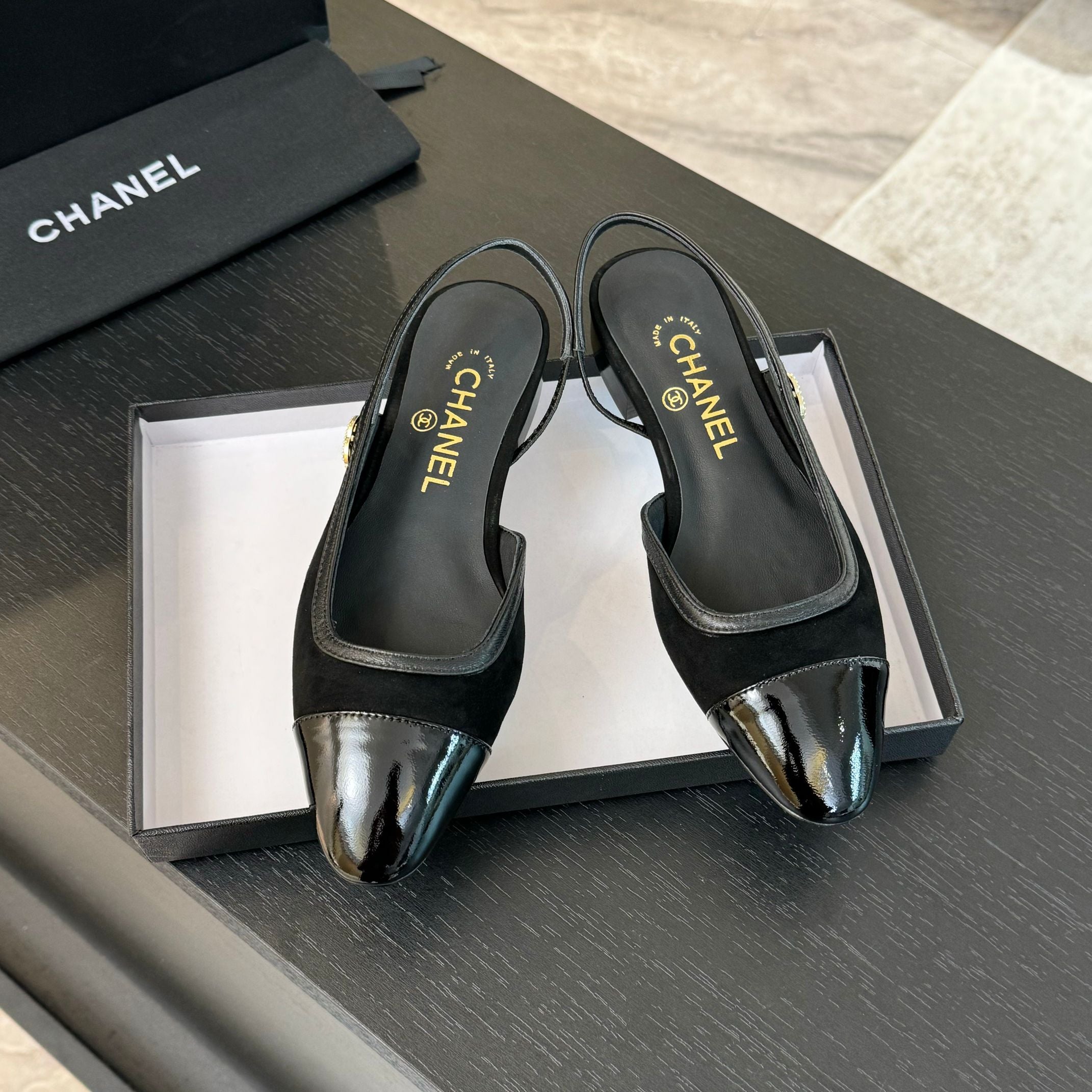 CC Slingback Black Suede