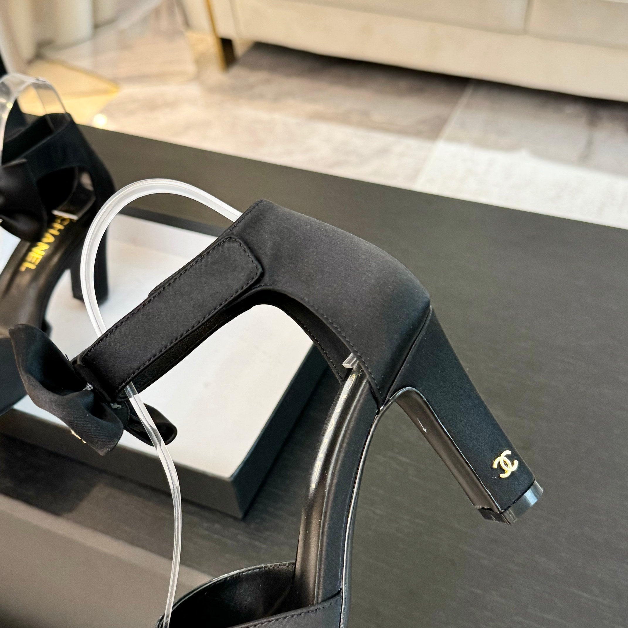 CC Sandals Black Windbreaker Fabric