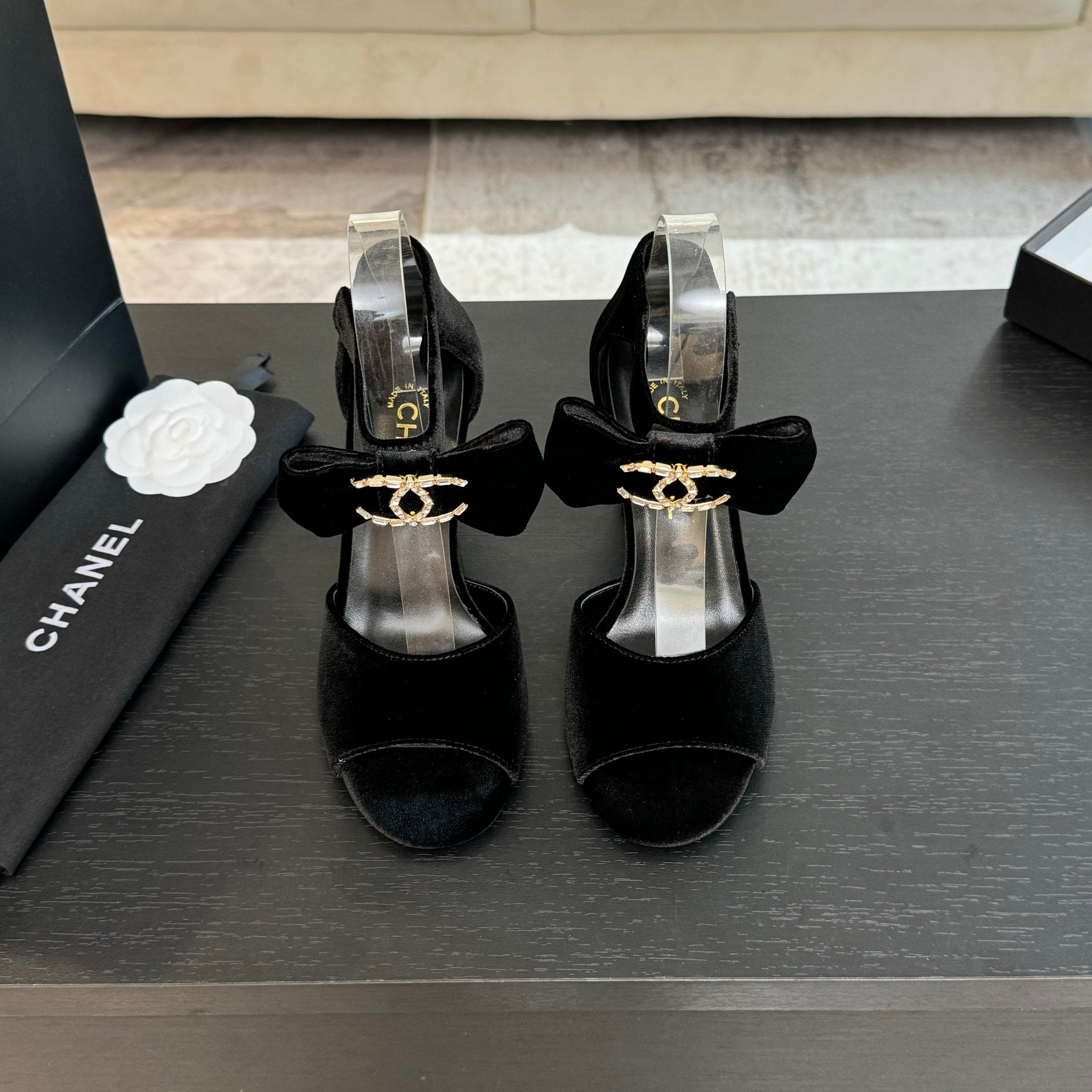 CC Sandals Black Velvet