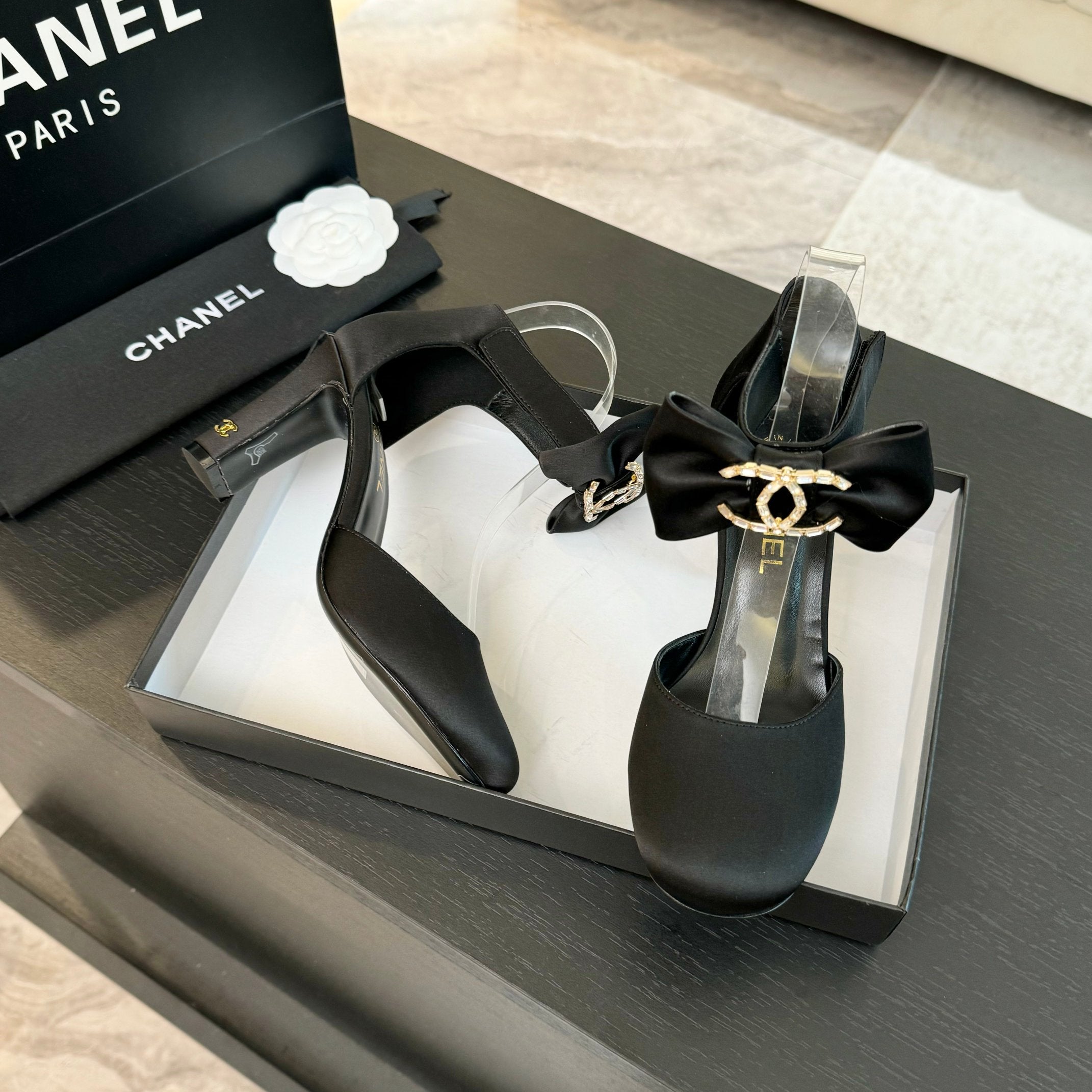 CC Mary Janes Black Windbreaker Fabric