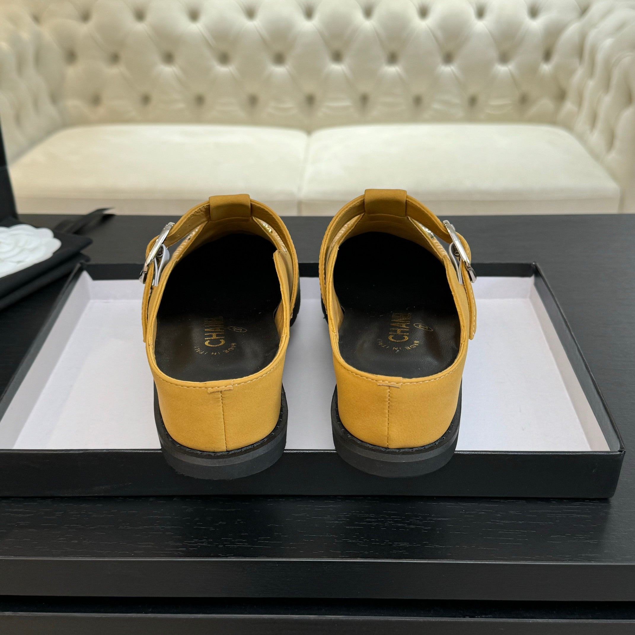 CC 25C Mule Sandal Canary Yellow  Imported Cowhide 212944