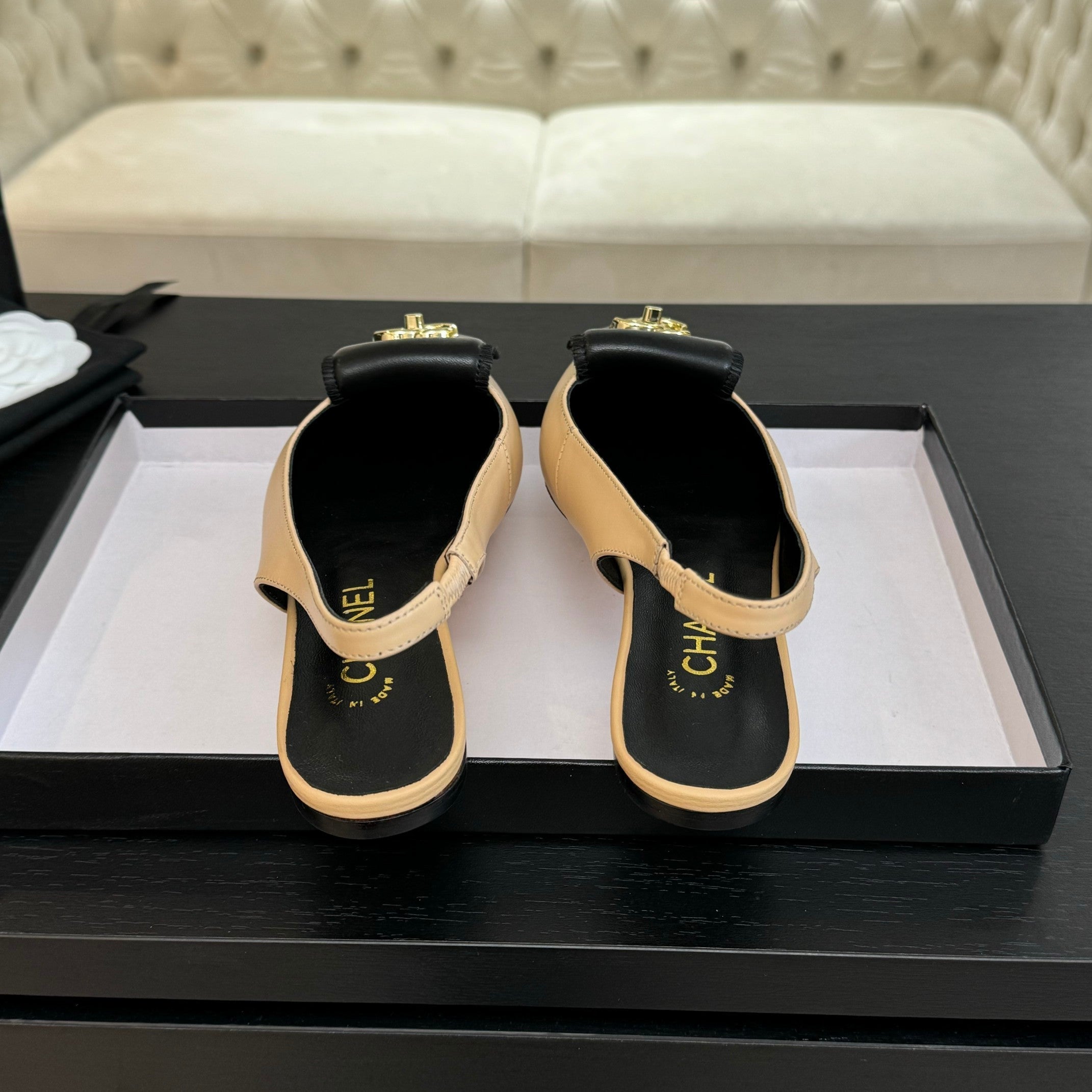 CC 25C Slingback Flat Cream Genuine sheepskin 212951