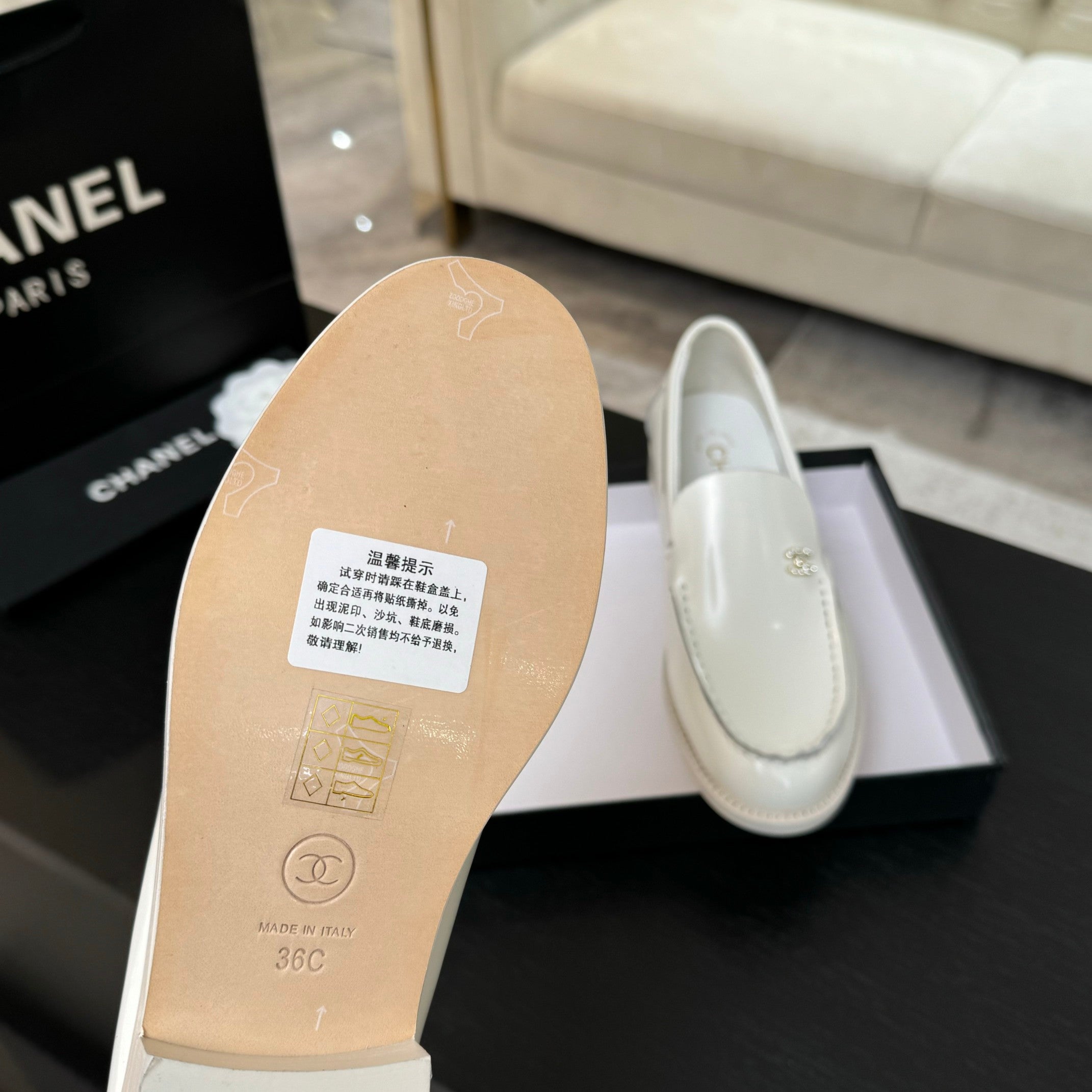 CC 25C Moccasins Black Patent Leather