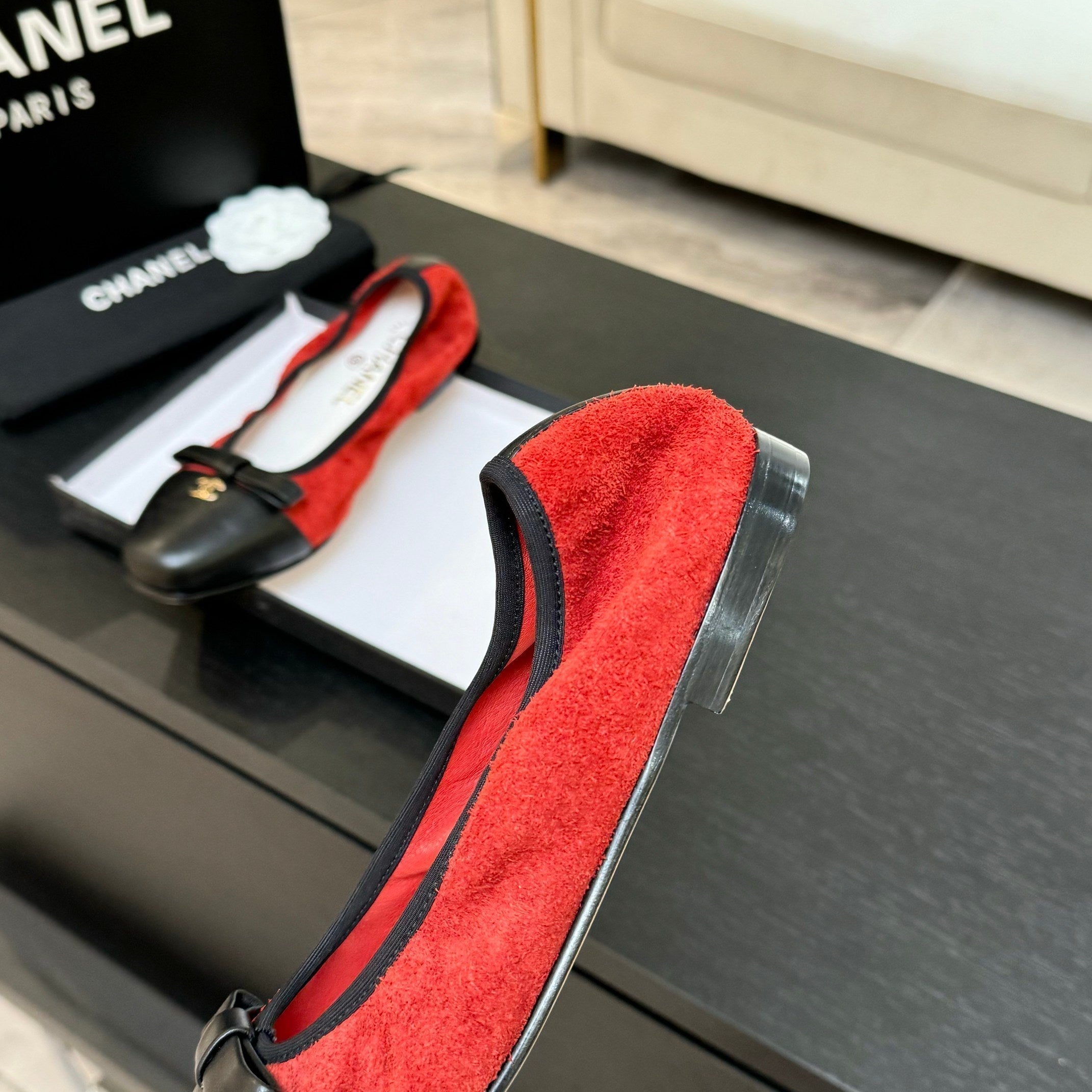 CC Ballet Flats Red Cowhide 313471