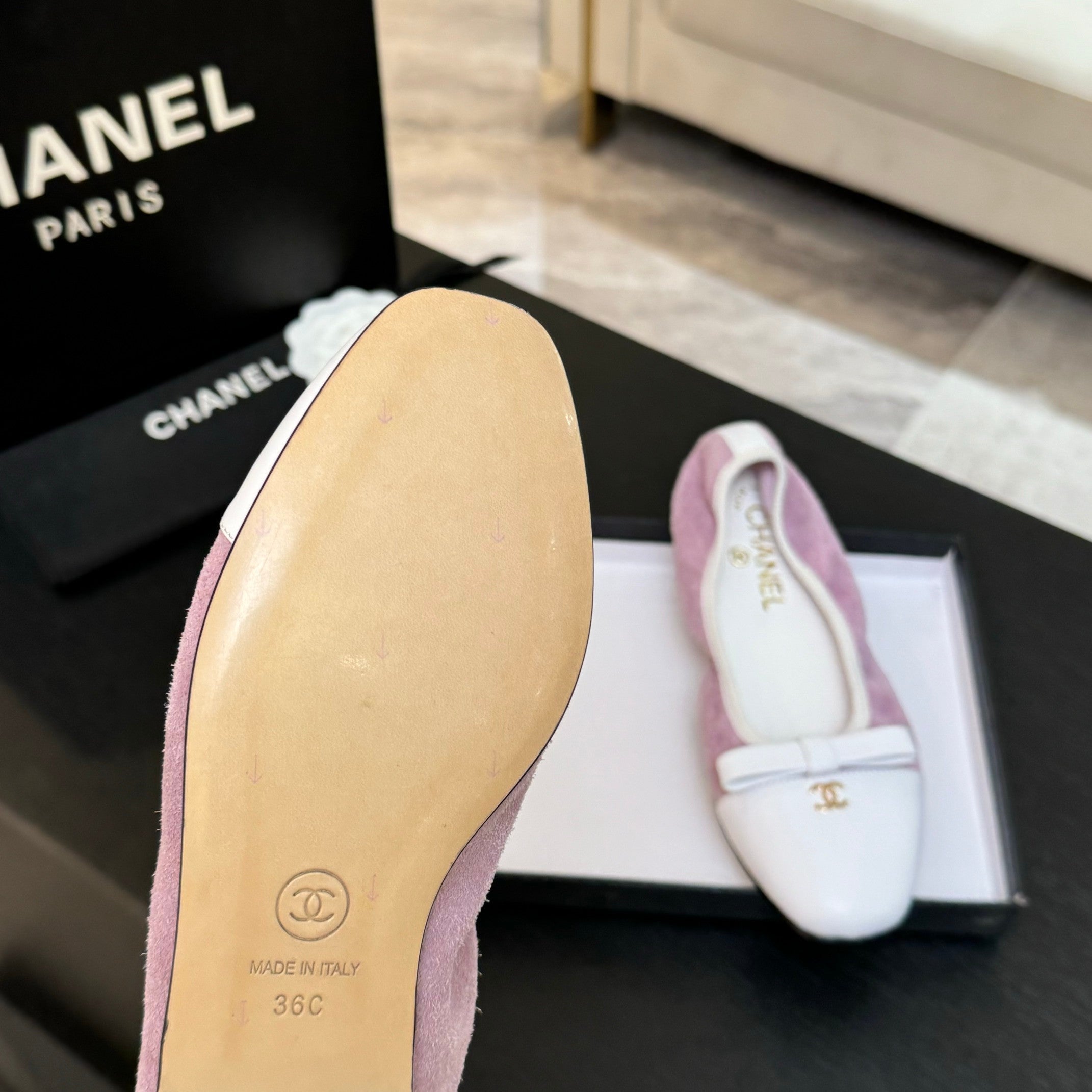 CC Ballet Flats Pink Cowhide 313473